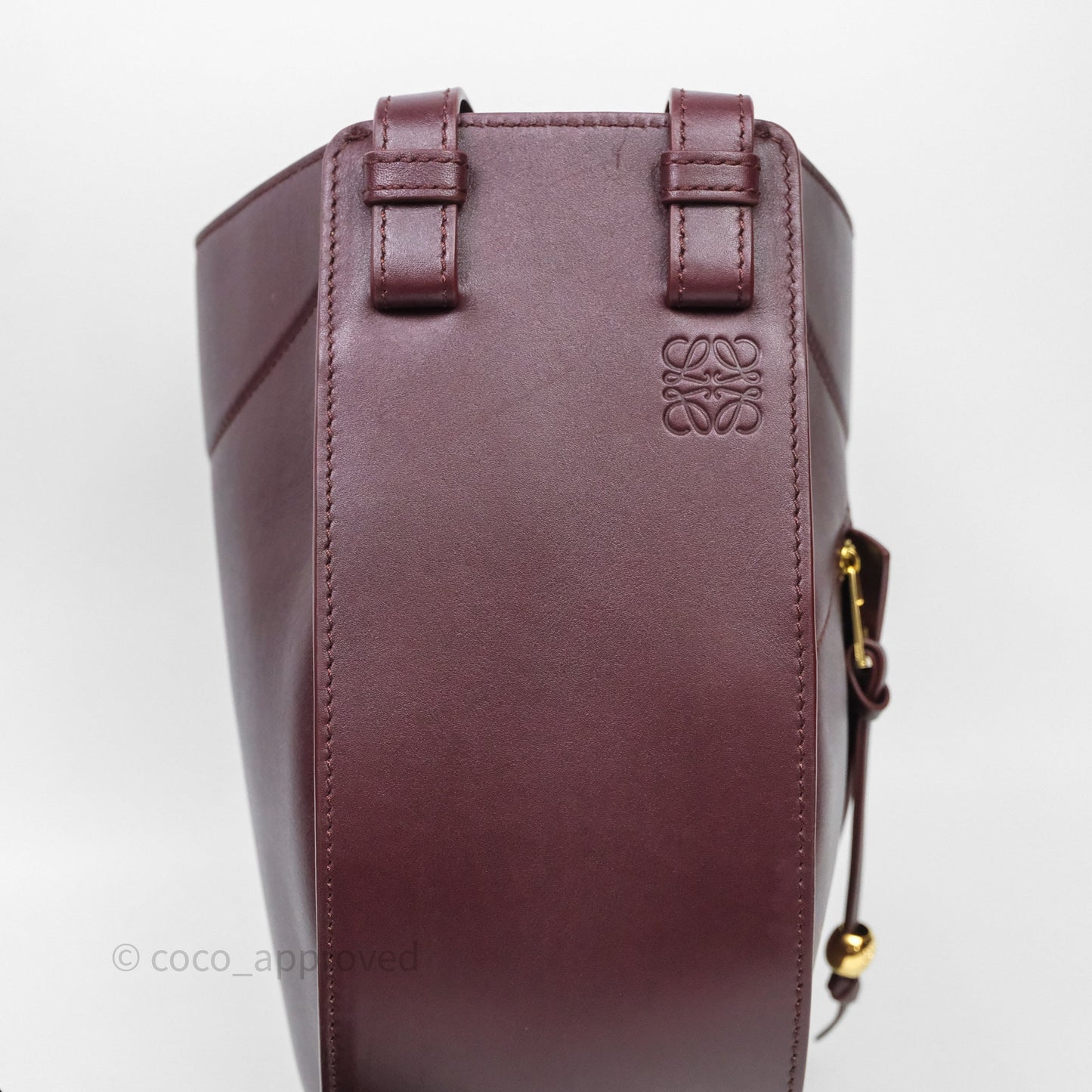 Loewe Hammock Slice Dark Red Bag Gold Hardware