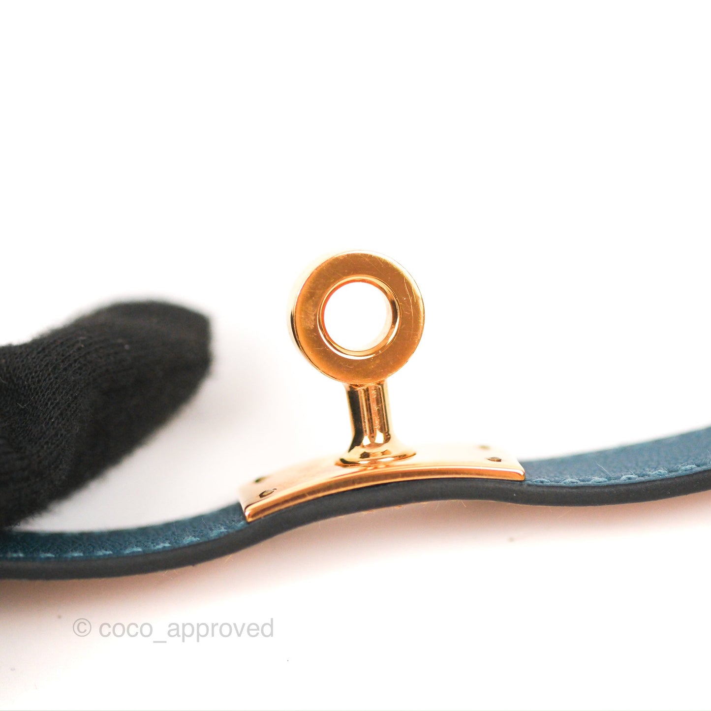 Hermès Kelly Double Tour Bracelet Vert Bosphore Swift Gold Hardware