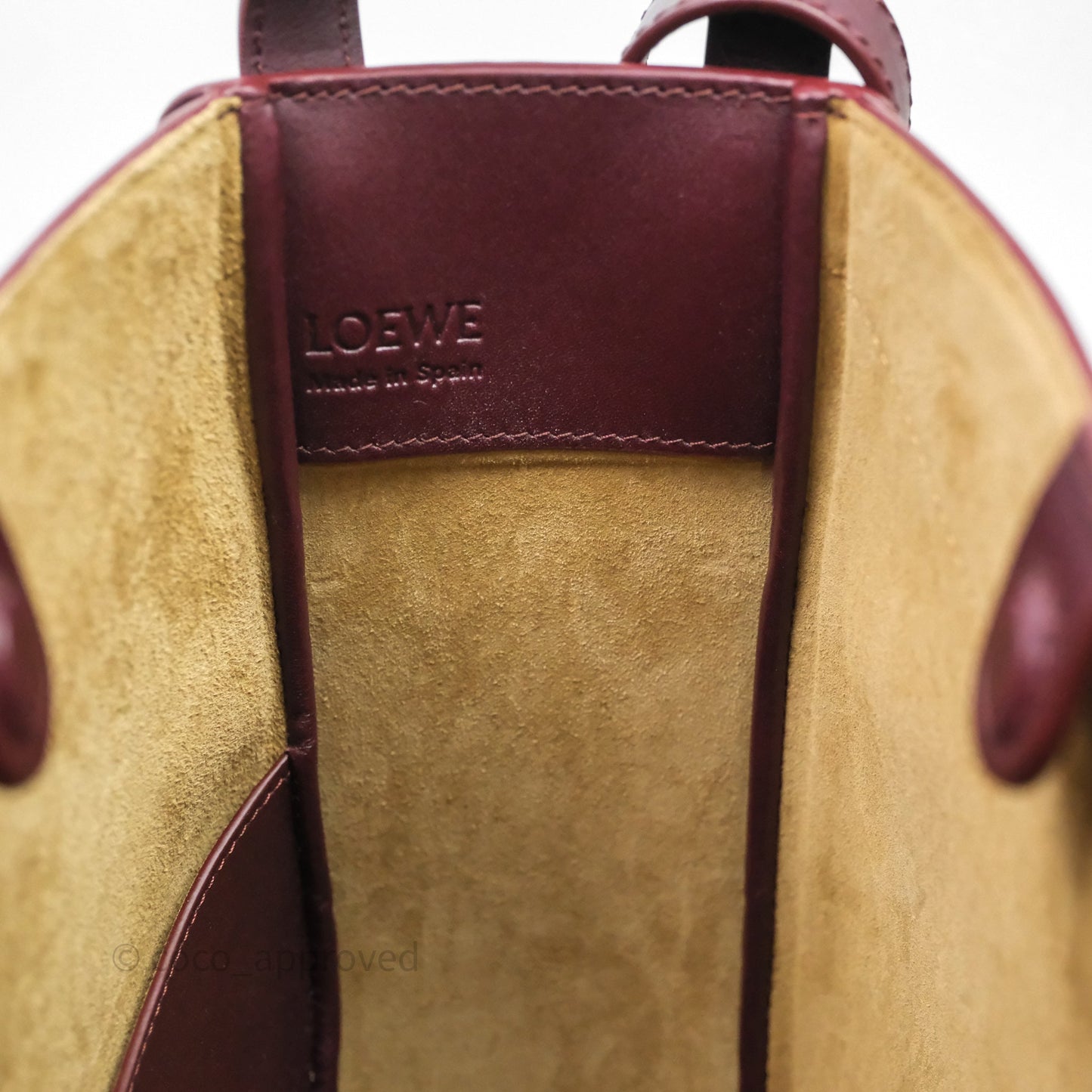 Loewe Hammock Slice Dark Red Bag Gold Hardware