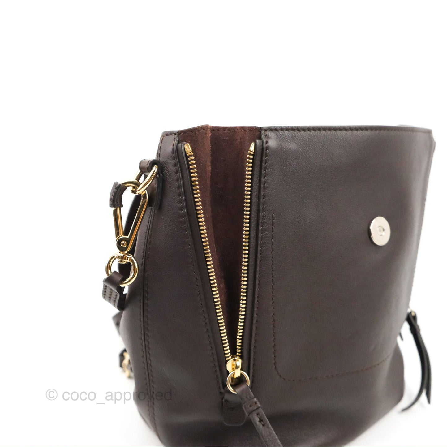 Chloe Small Faye Backpack Suede Calfskin Burgundy Gold Hardware