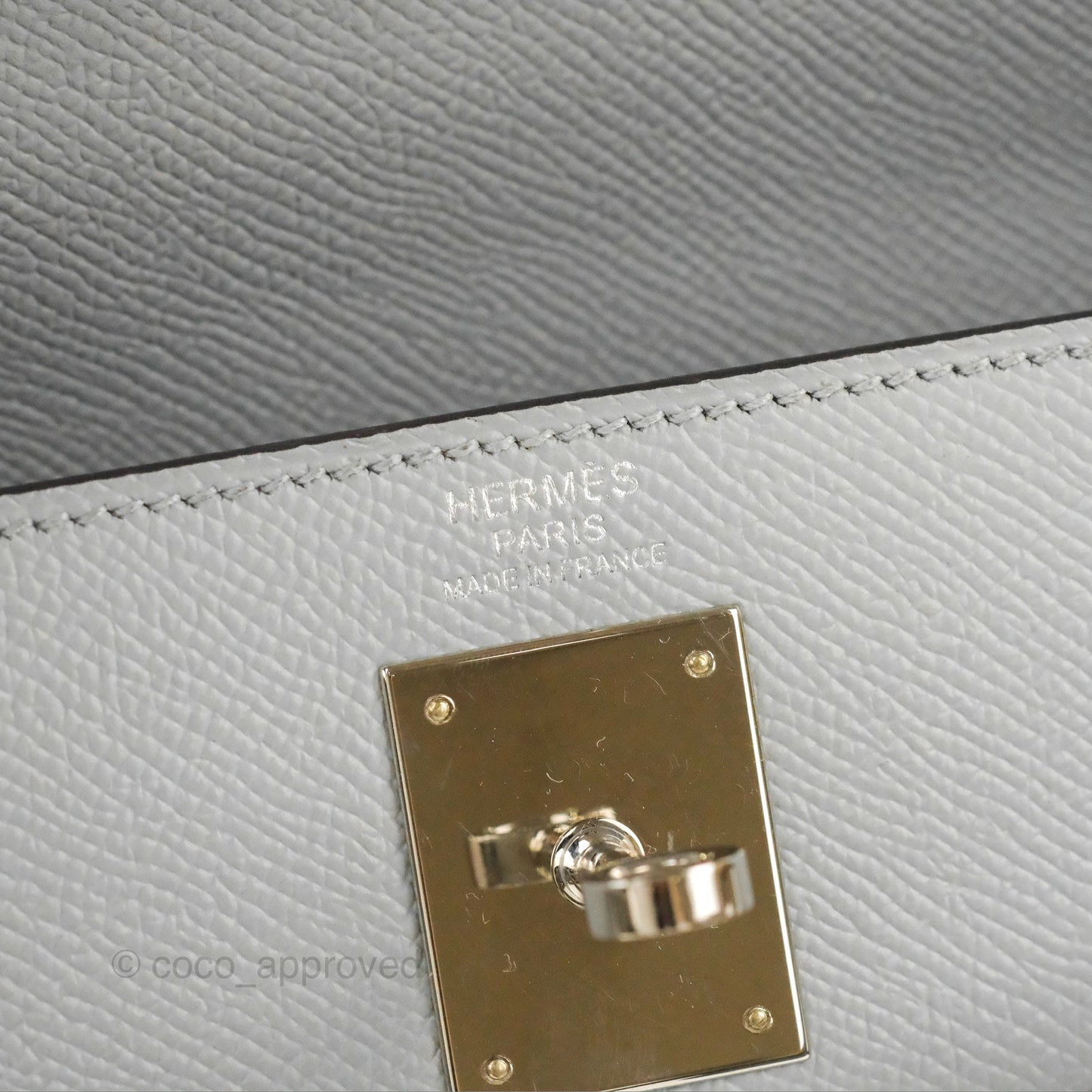 Hermès Kelly 32 Sellier Bleu Glacier Epsom Palladium Hardware