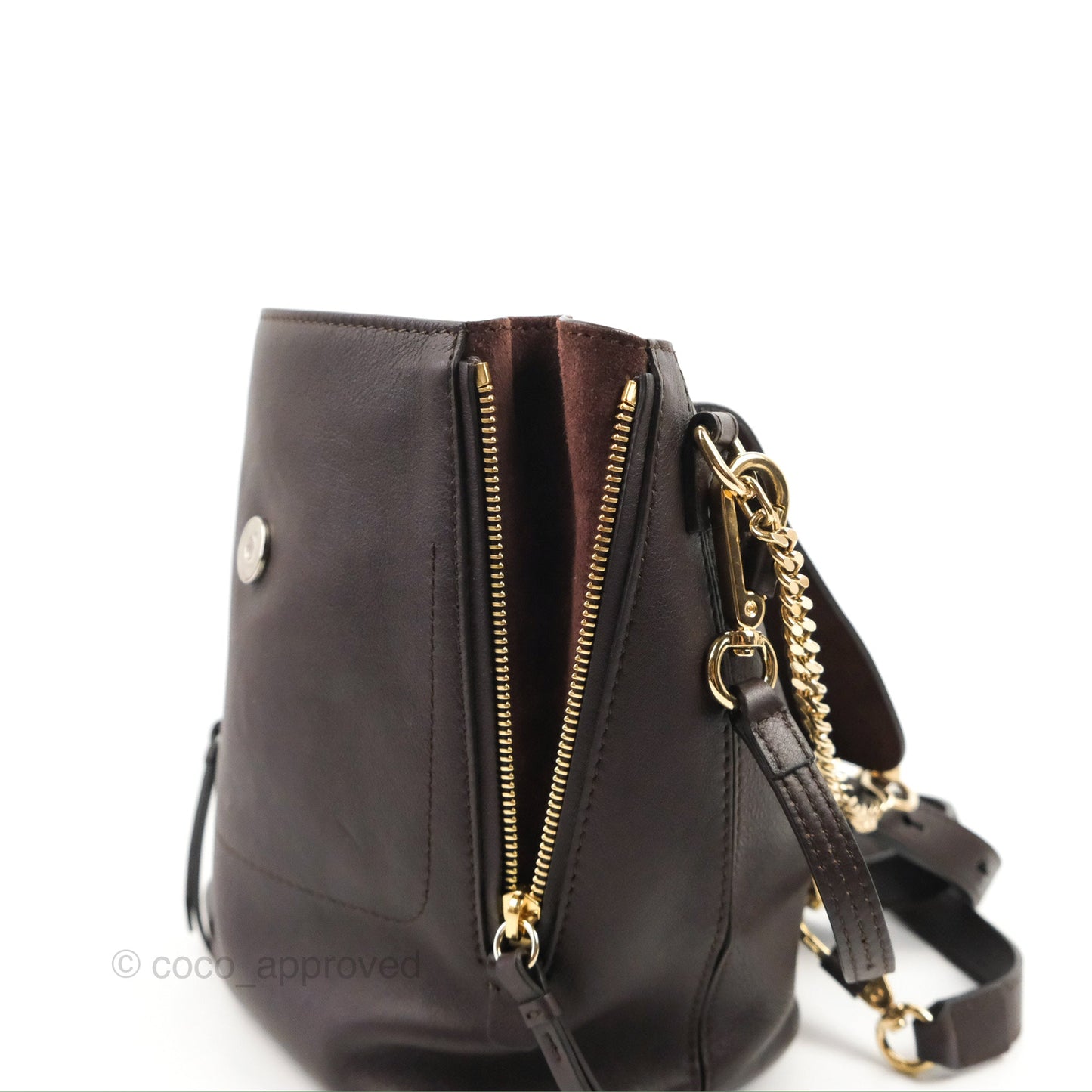 Chloe Small Faye Backpack Suede Calfskin Burgundy Gold Hardware