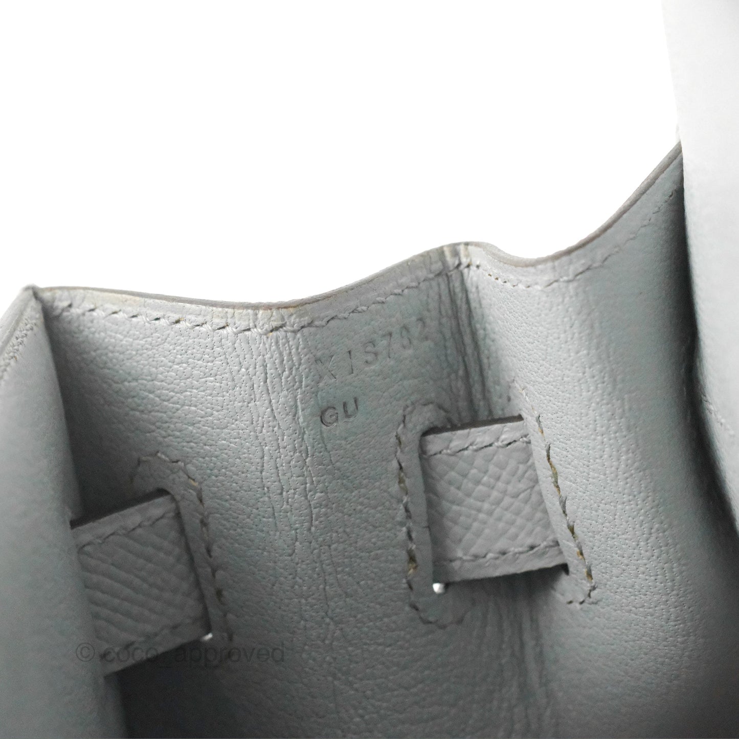 Hermès Kelly 32 Sellier Bleu Glacier Epsom Palladium Hardware