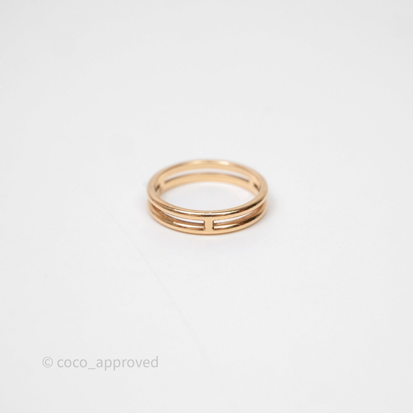 Hermès Ariane Wedding Band Ring Rose Gold Size 51