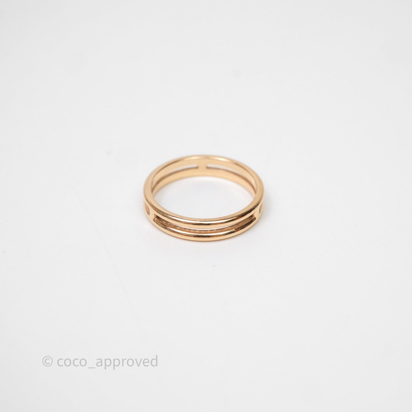 Hermès Ariane Wedding Band Ring Rose Gold Size 51