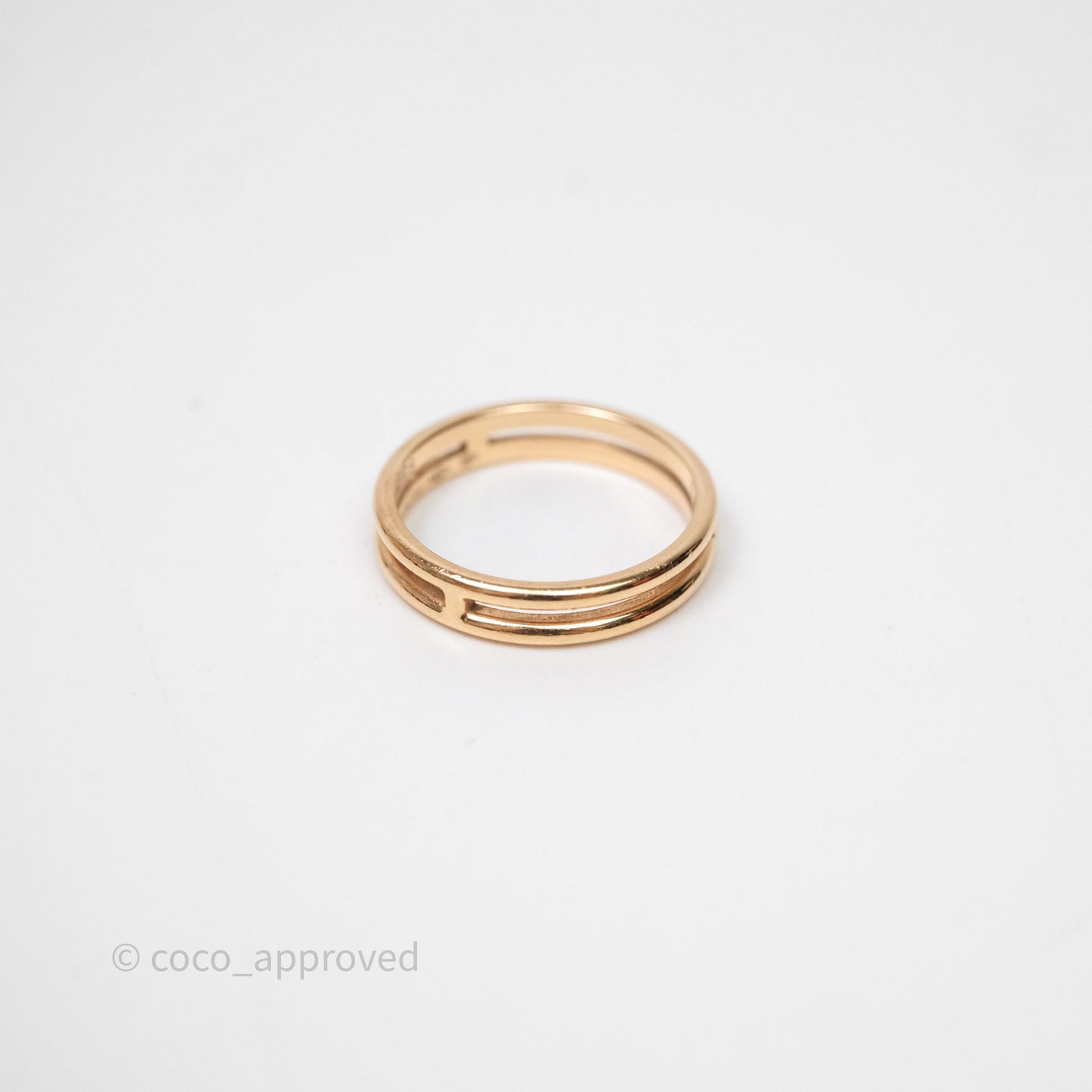 Hermès Ariane Wedding Band Ring Rose Gold Size 51