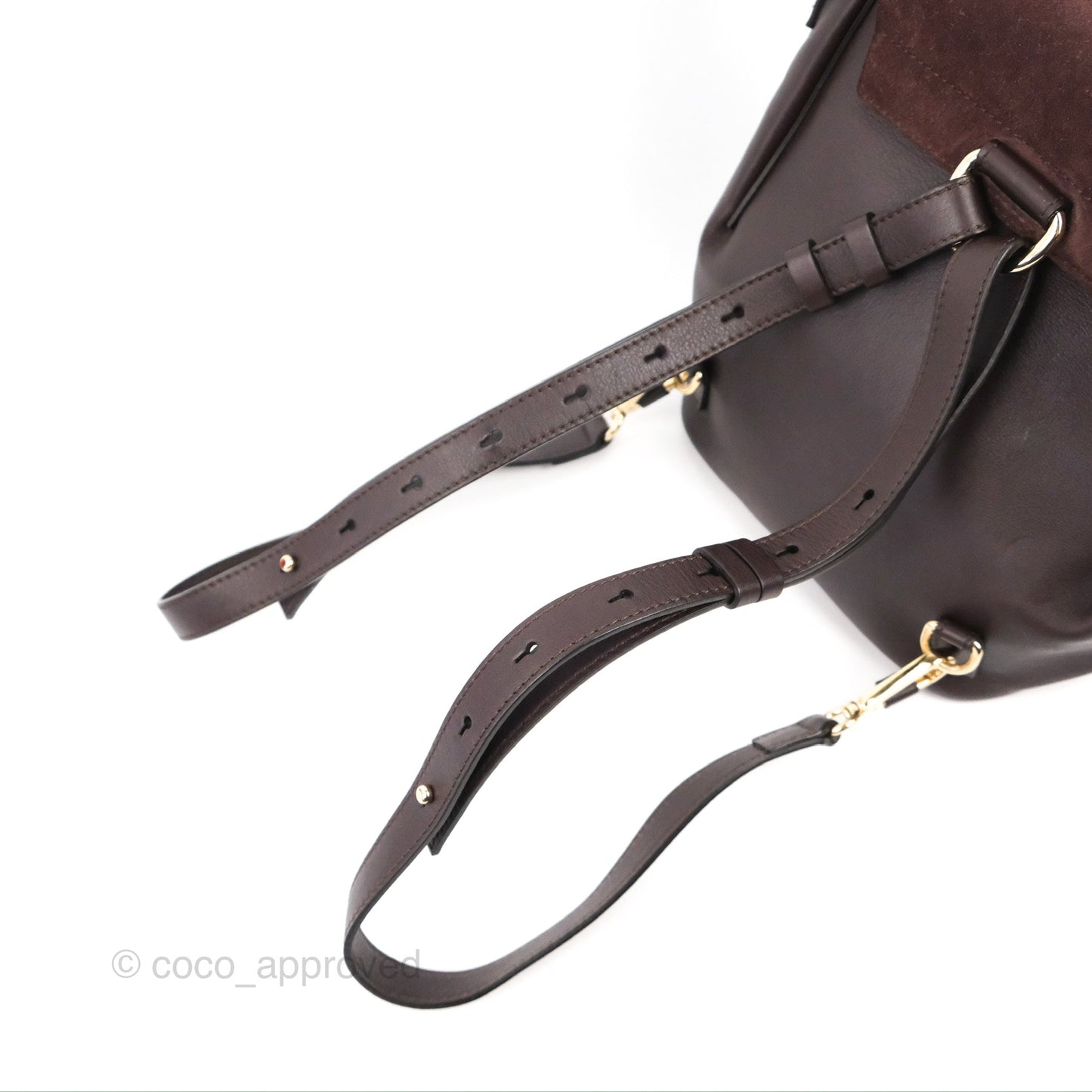 Chloe Small Faye Backpack Suede Calfskin Burgundy Gold Hardware