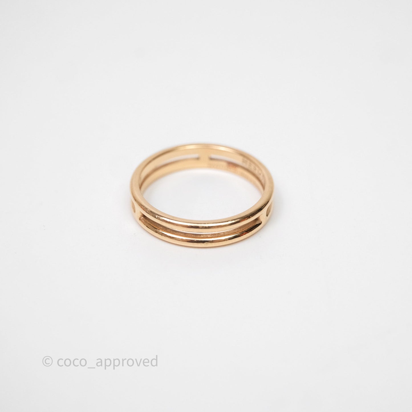 Hermès Ariane Wedding Band Ring Rose Gold Size 51