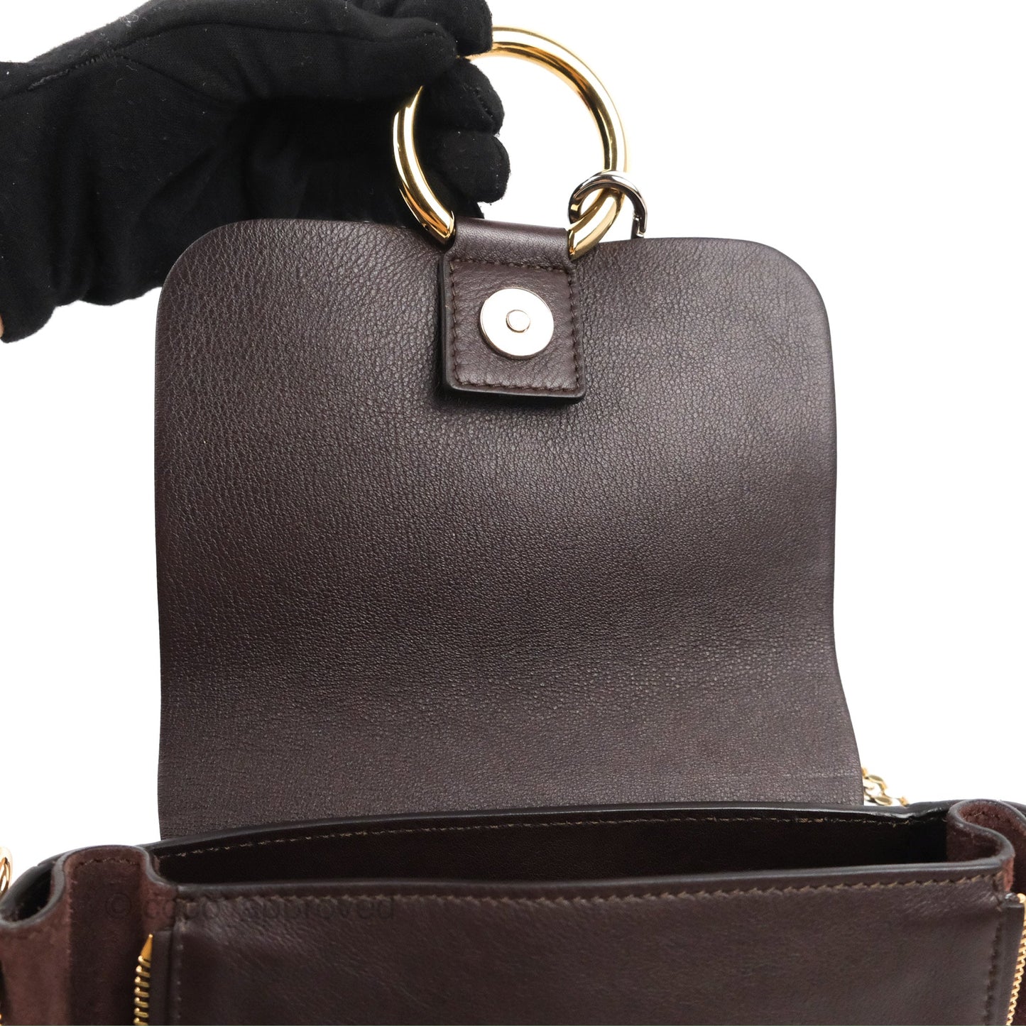 Chloe Small Faye Backpack Suede Calfskin Burgundy Gold Hardware