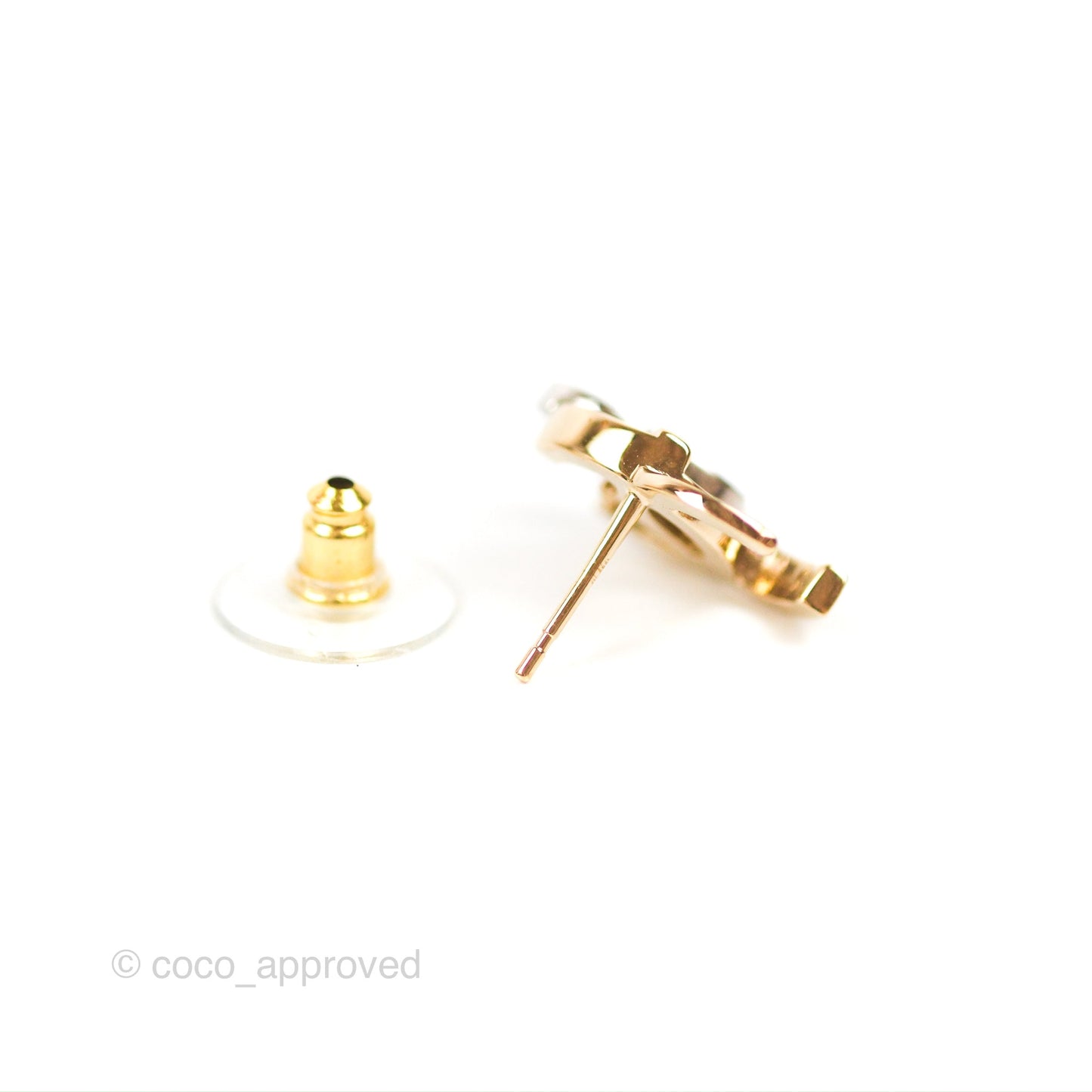 Chanel Double Crystal CC Earrings Silver & Gold Tone 21A