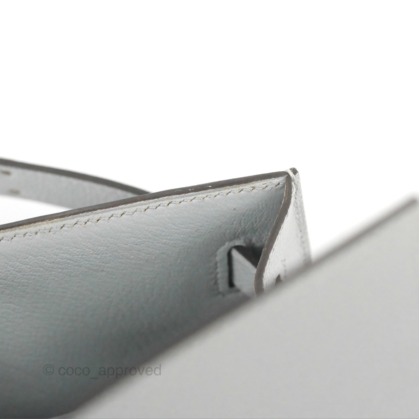 Hermès Kelly 32 Sellier Bleu Glacier Epsom Palladium Hardware