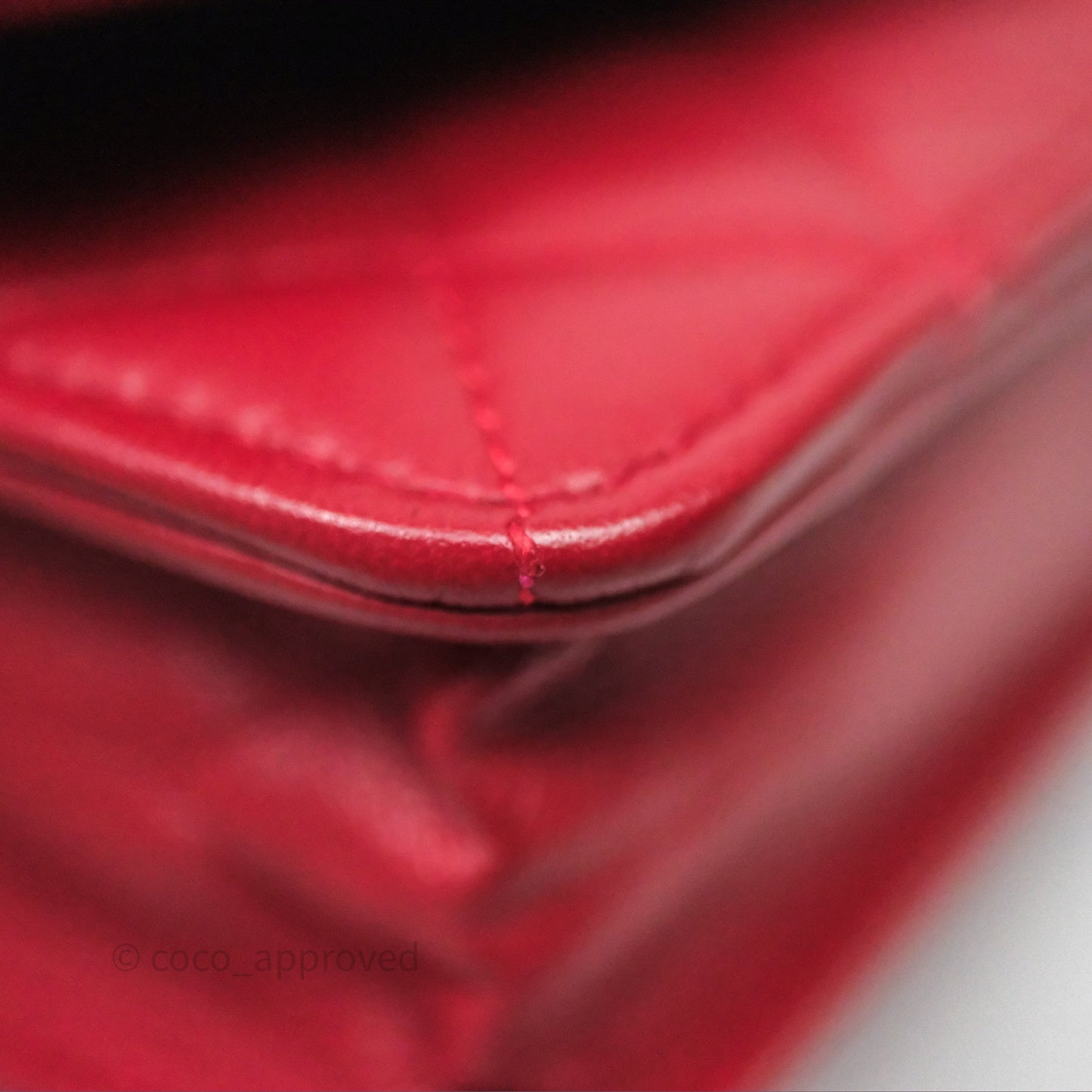 Chanel Boy Wallet on Chain WOC Red Lambskin Dark Silver Hardware