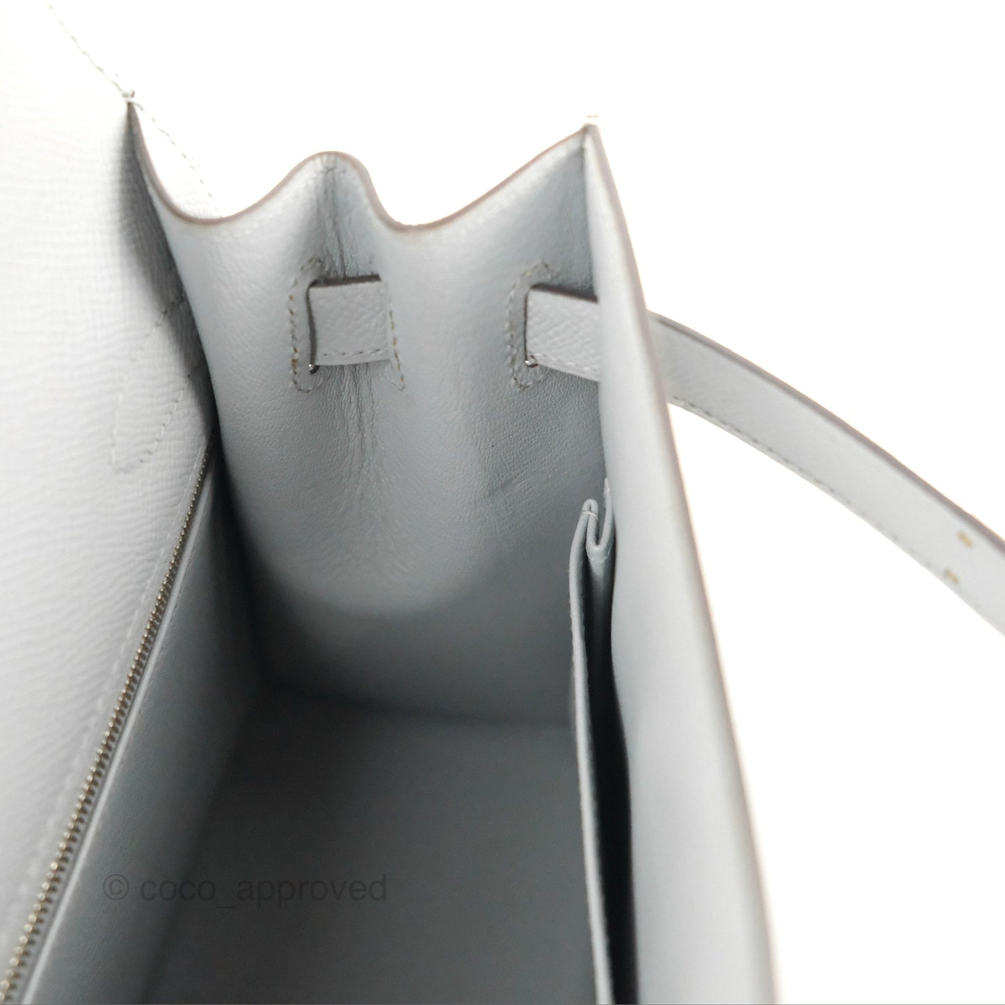 Hermès Kelly 32 Sellier Bleu Glacier Epsom Palladium Hardware