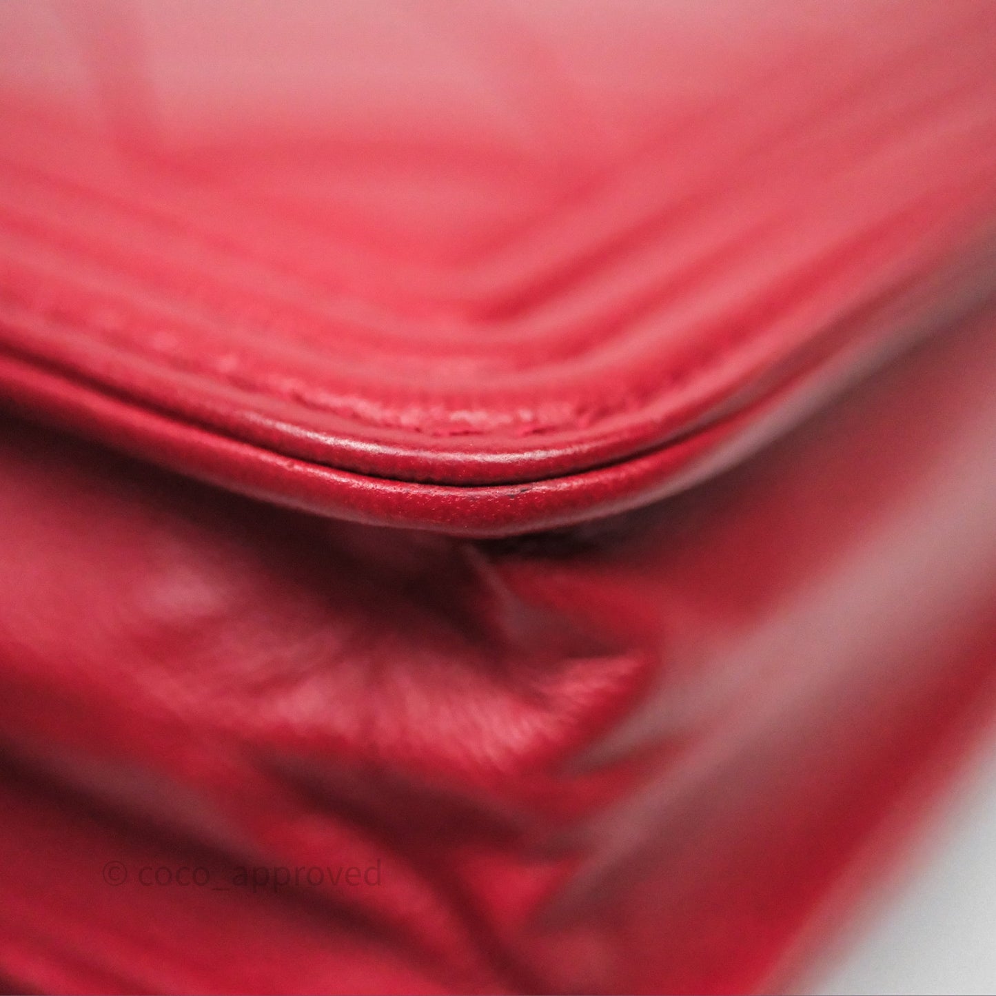 Chanel Boy Wallet on Chain WOC Red Lambskin Dark Silver Hardware
