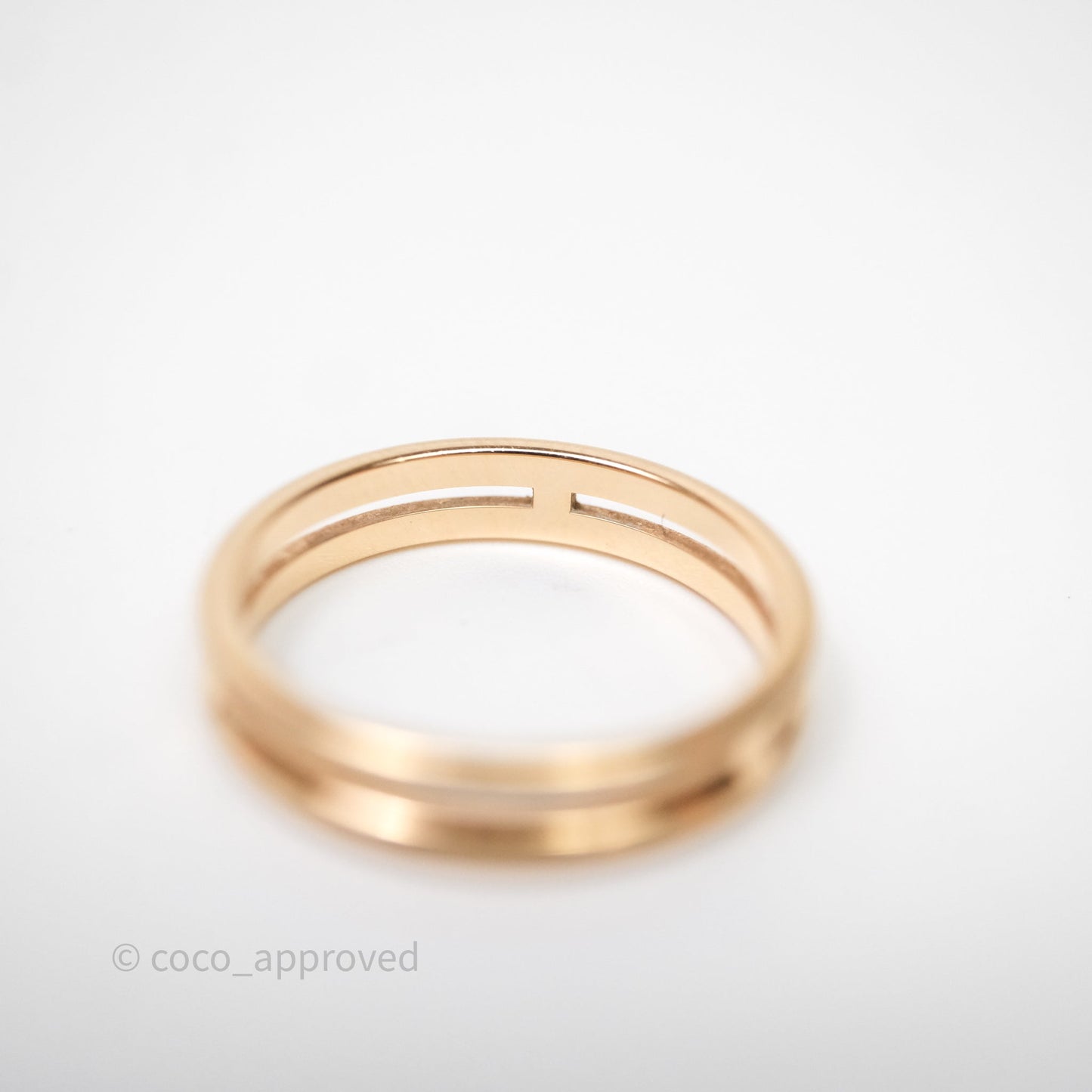 Hermès Ariane Wedding Band Ring Rose Gold Size 51
