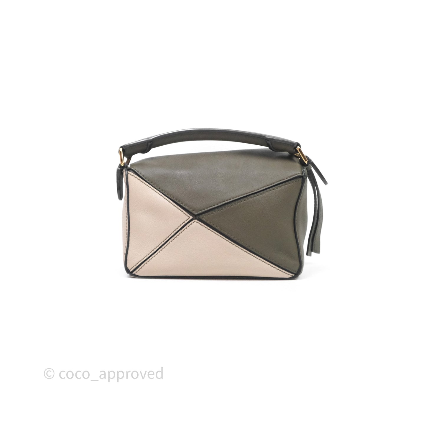 Loewe Mini Puzzle Bag Green Calfskin Gold Hardware