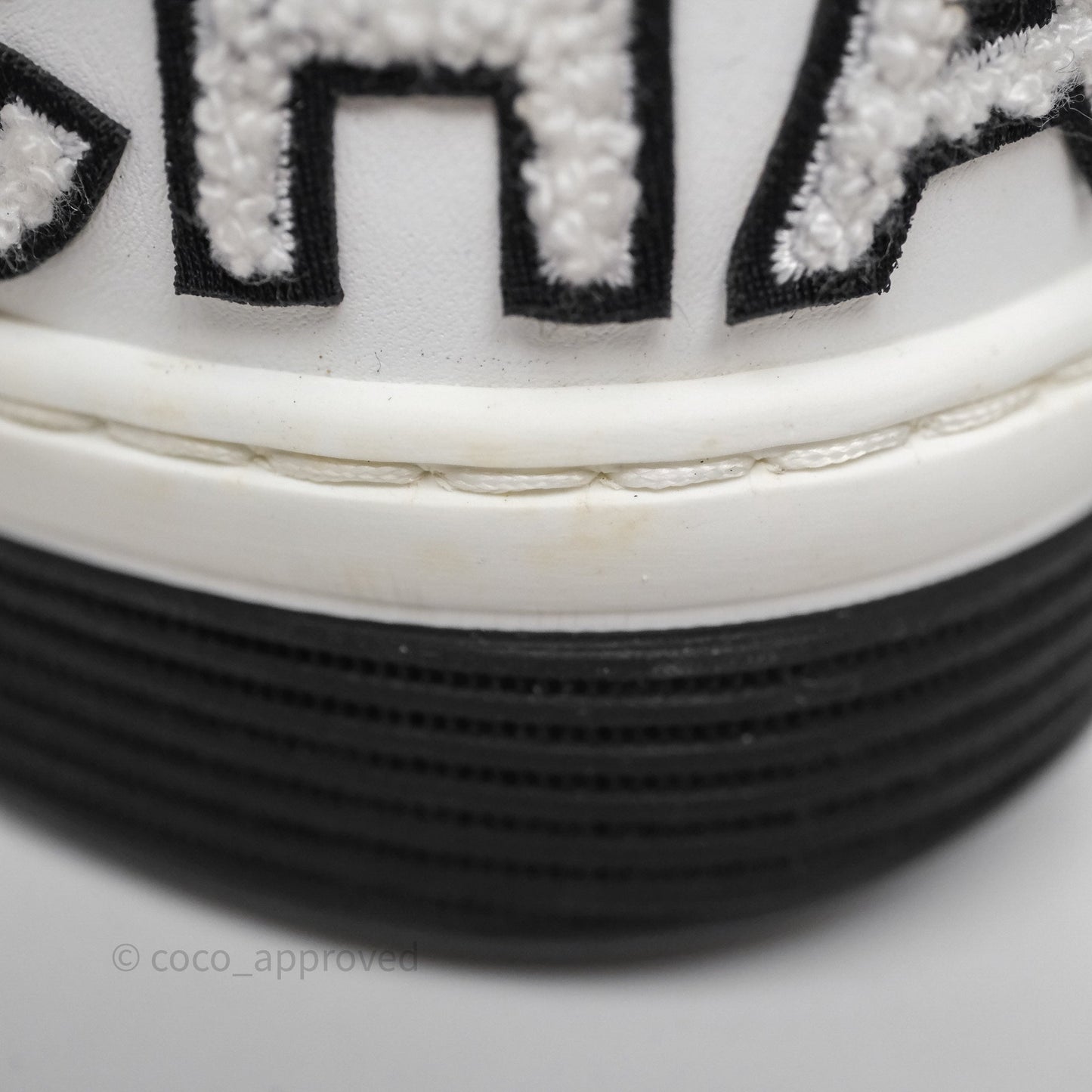 Chanel Logo Sneakers White Calfskin Size 37.5