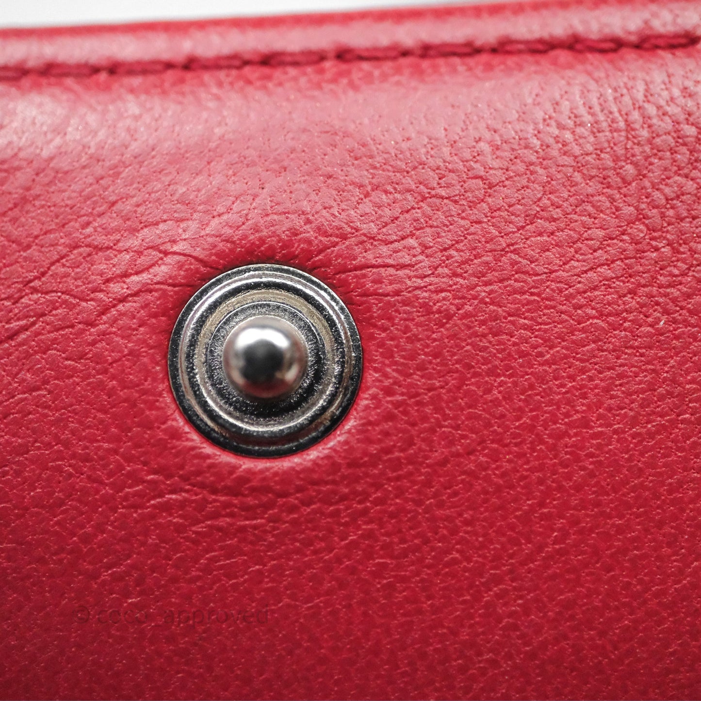 Chanel Boy Wallet on Chain WOC Red Lambskin Dark Silver Hardware