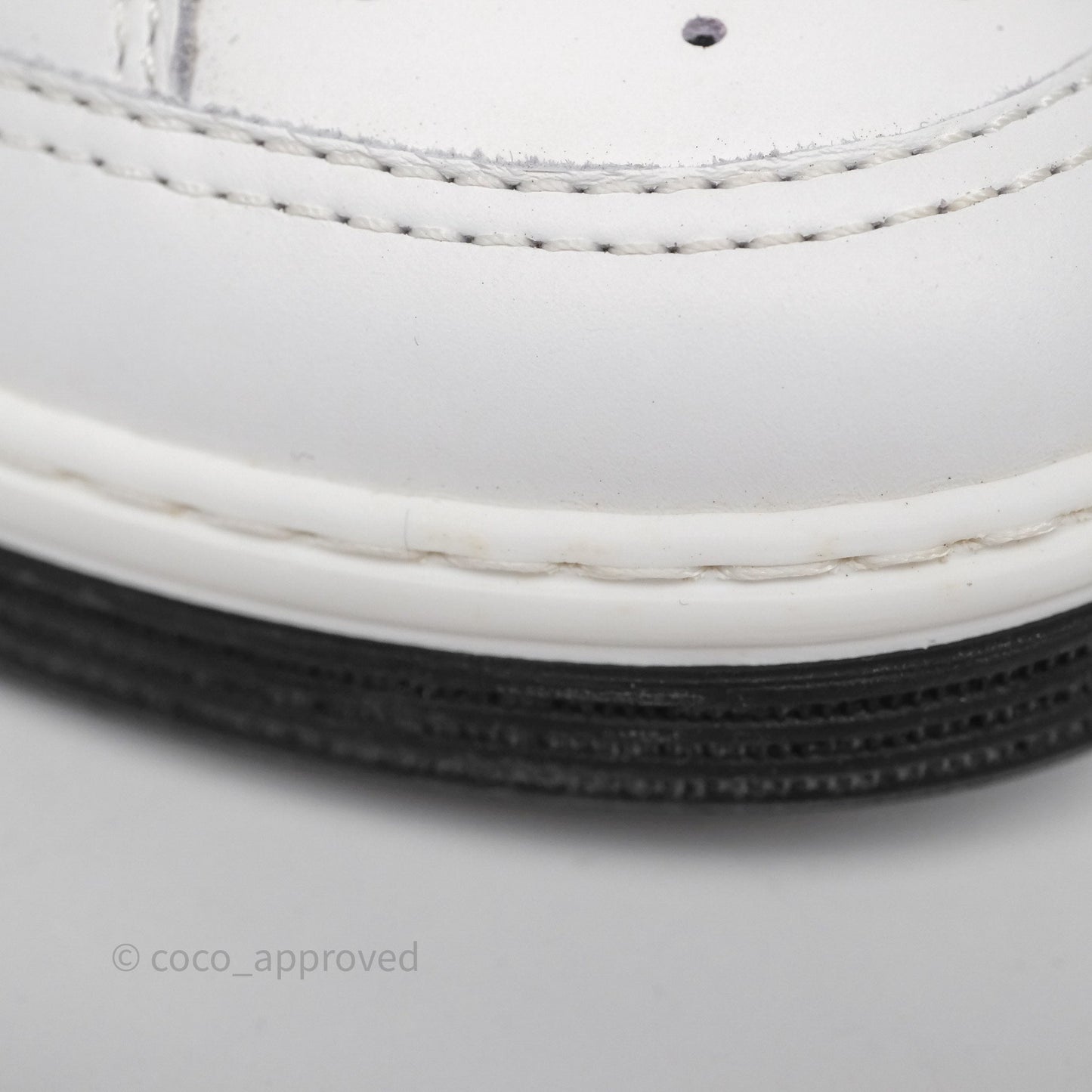 Chanel Logo Sneakers White Calfskin Size 37.5