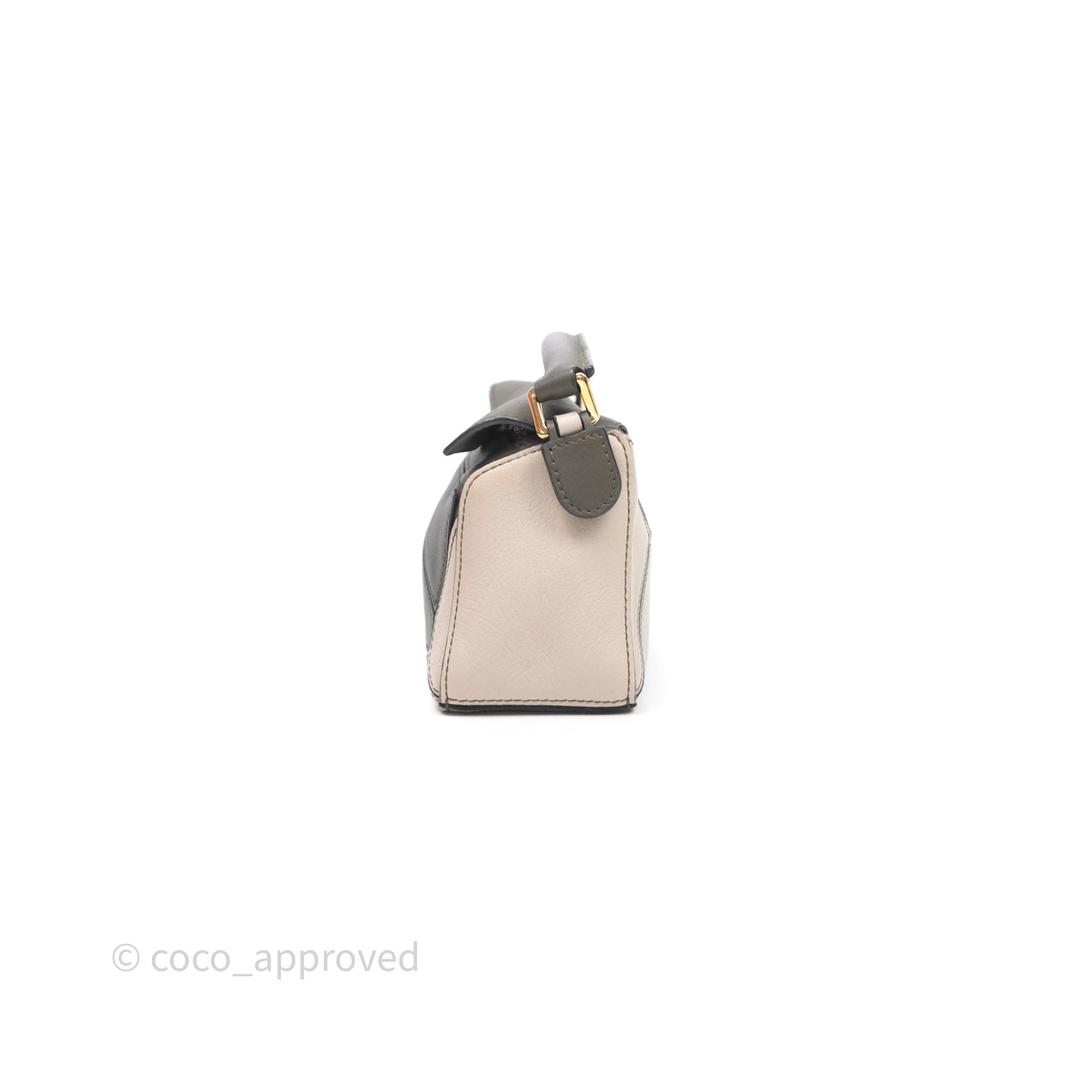 Loewe Mini Puzzle Bag Green Calfskin Gold Hardware