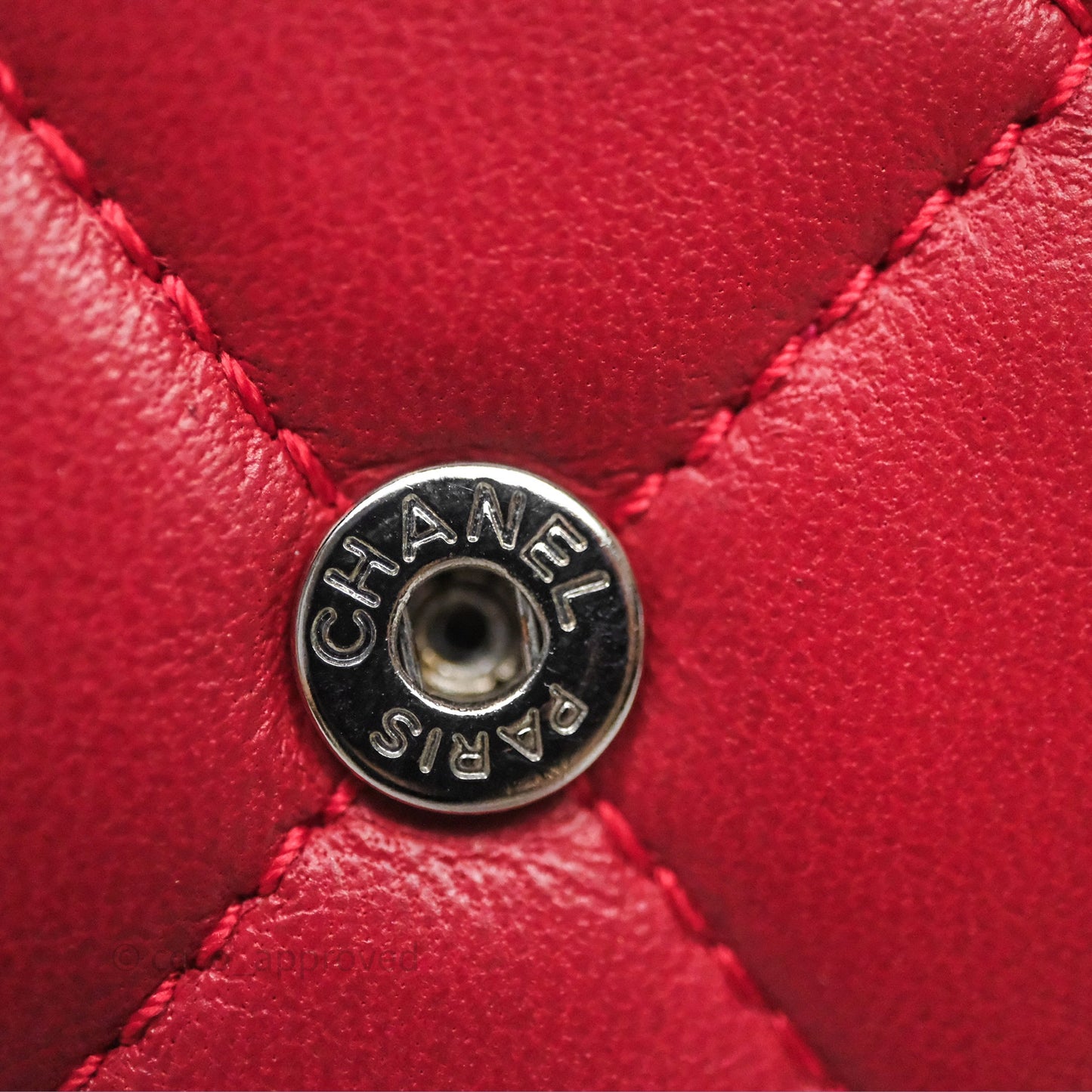 Chanel Boy Wallet on Chain WOC Red Lambskin Dark Silver Hardware