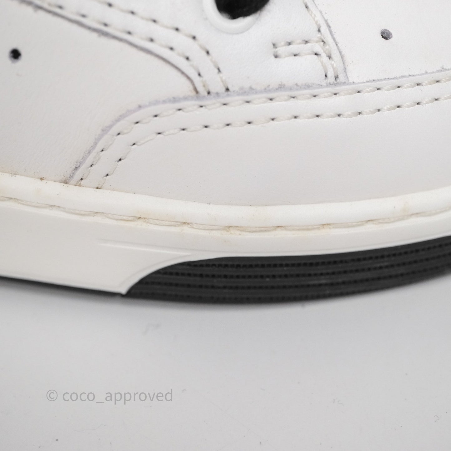 Chanel Logo Sneakers White Calfskin Size 37.5