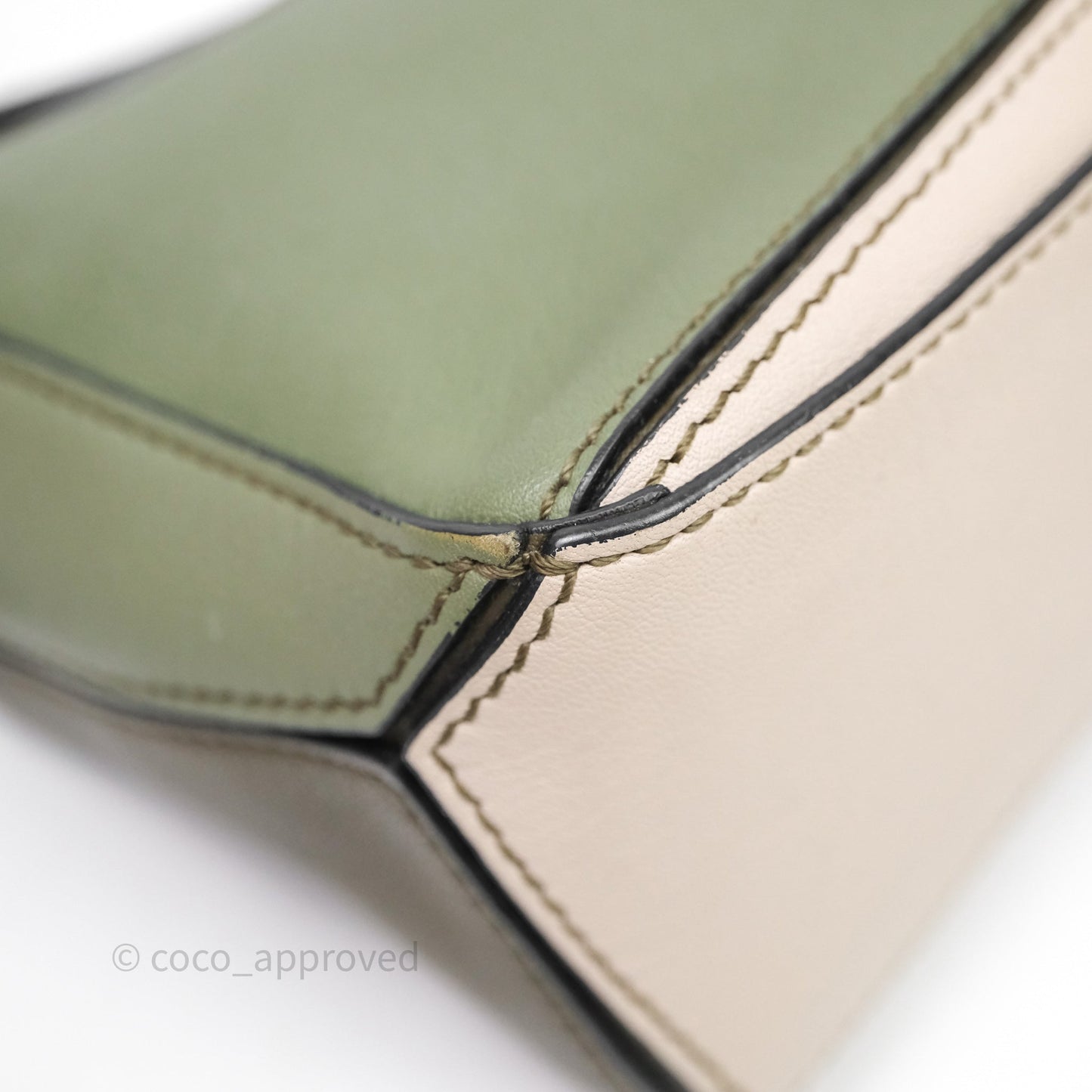 Loewe Mini Puzzle Bag Green Calfskin Gold Hardware