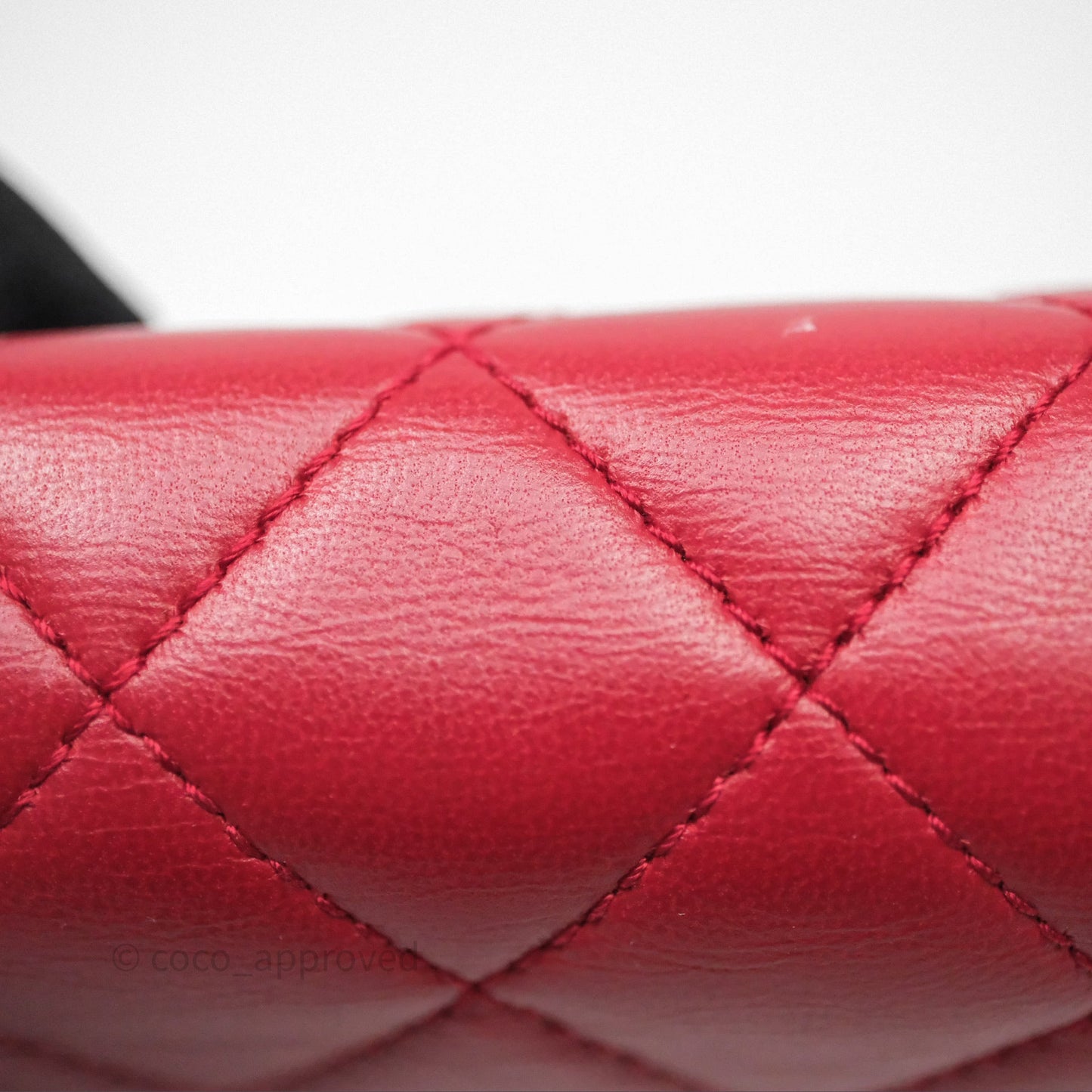 Chanel Boy Wallet on Chain WOC Red Lambskin Dark Silver Hardware