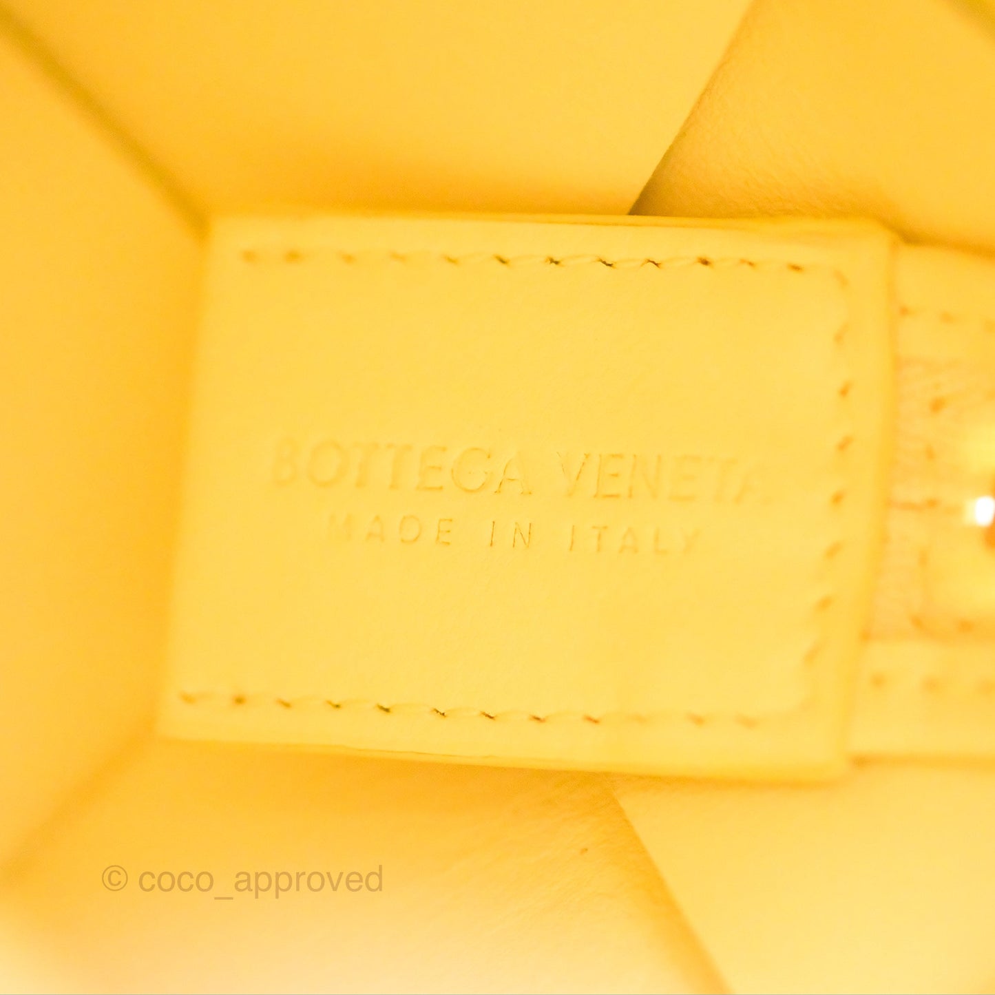 Bottega Veneta Mini Cassette Camera Bag Ice Cream Yellow Intreccio Lambskin
