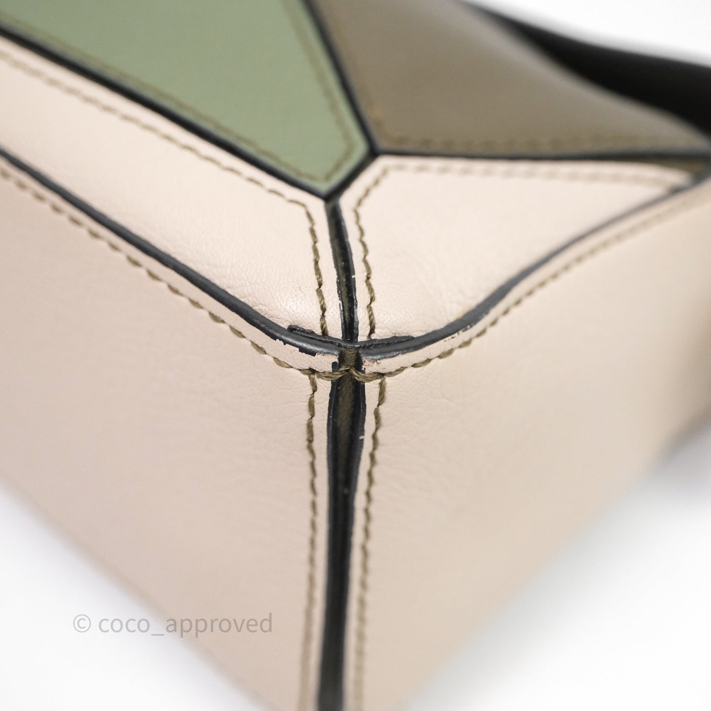 Loewe Mini Puzzle Bag Green Calfskin Gold Hardware