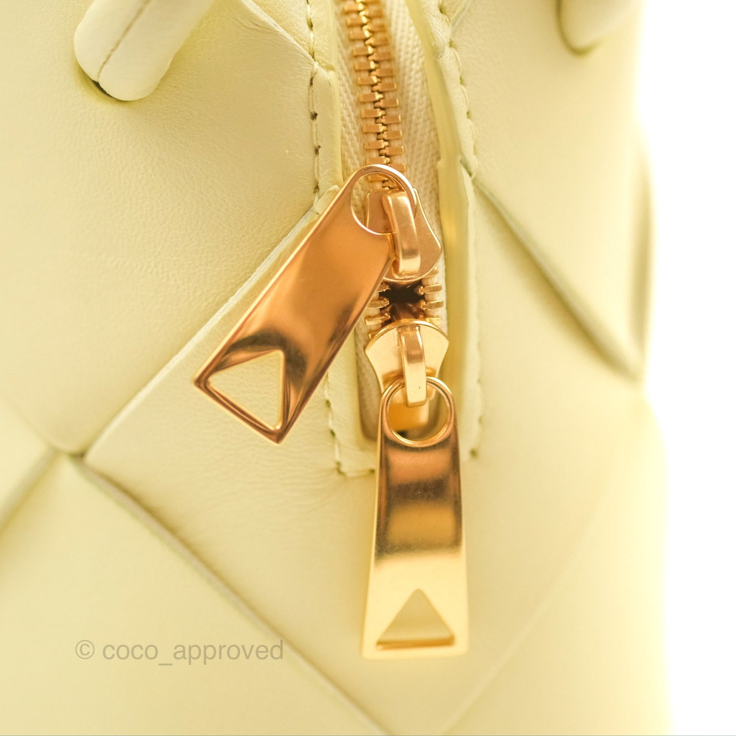 Bottega Veneta Mini Cassette Camera Bag Ice Cream Yellow Intreccio Lambskin
