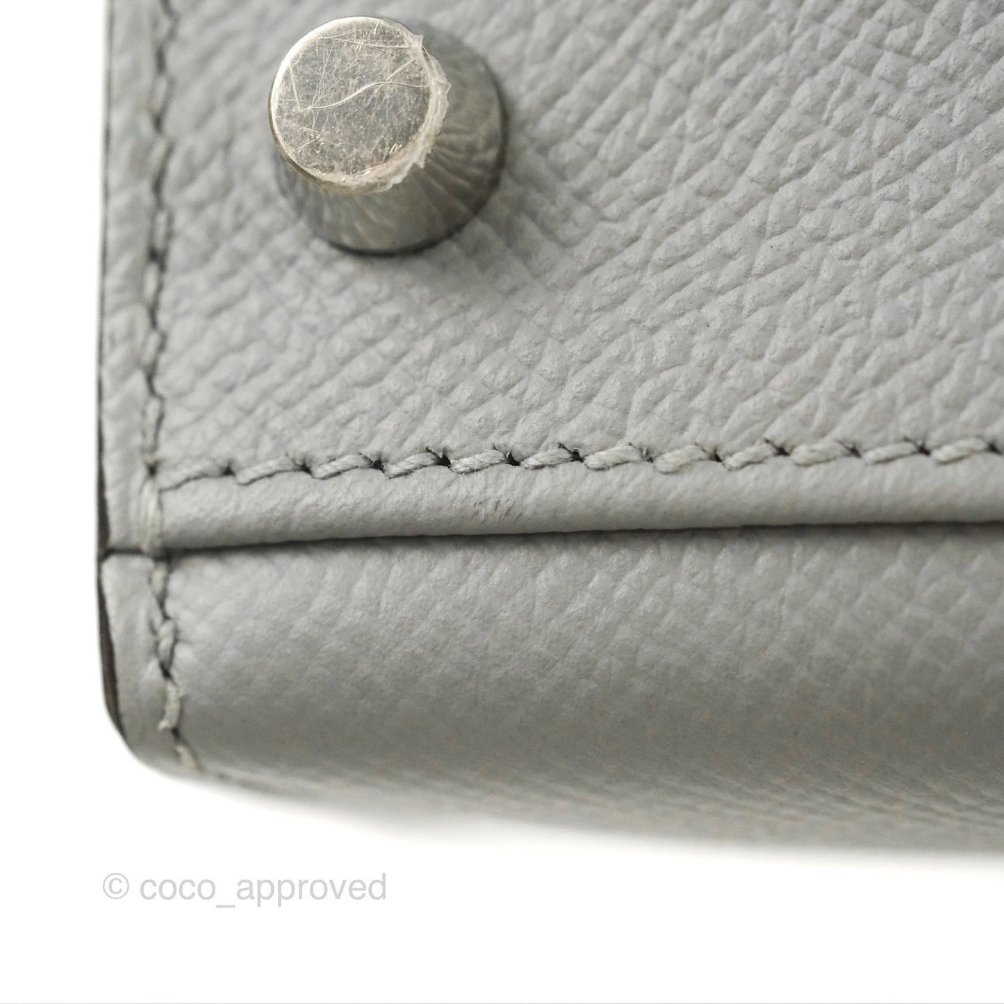 Hermès Kelly 32 Sellier Bleu Glacier Epsom Palladium Hardware