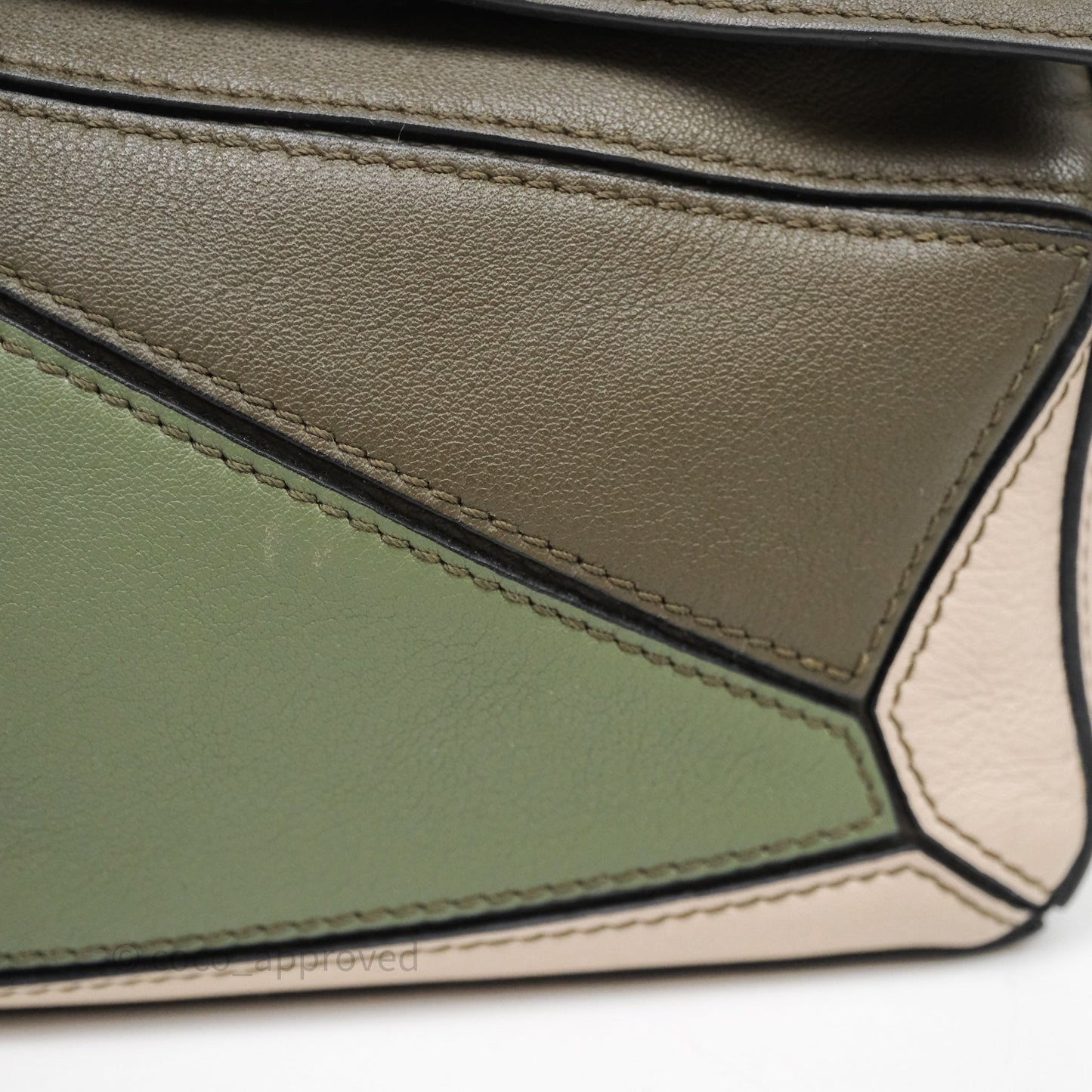 Loewe Mini Puzzle Bag Green Calfskin Gold Hardware