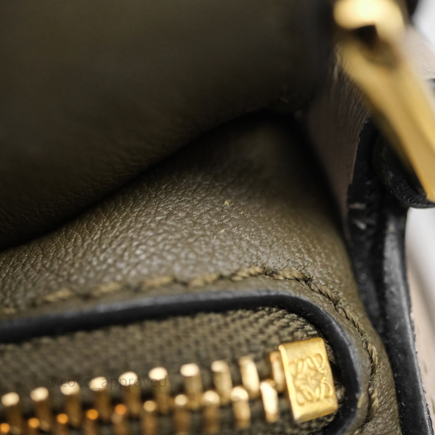 Loewe Mini Puzzle Bag Green Calfskin Gold Hardware