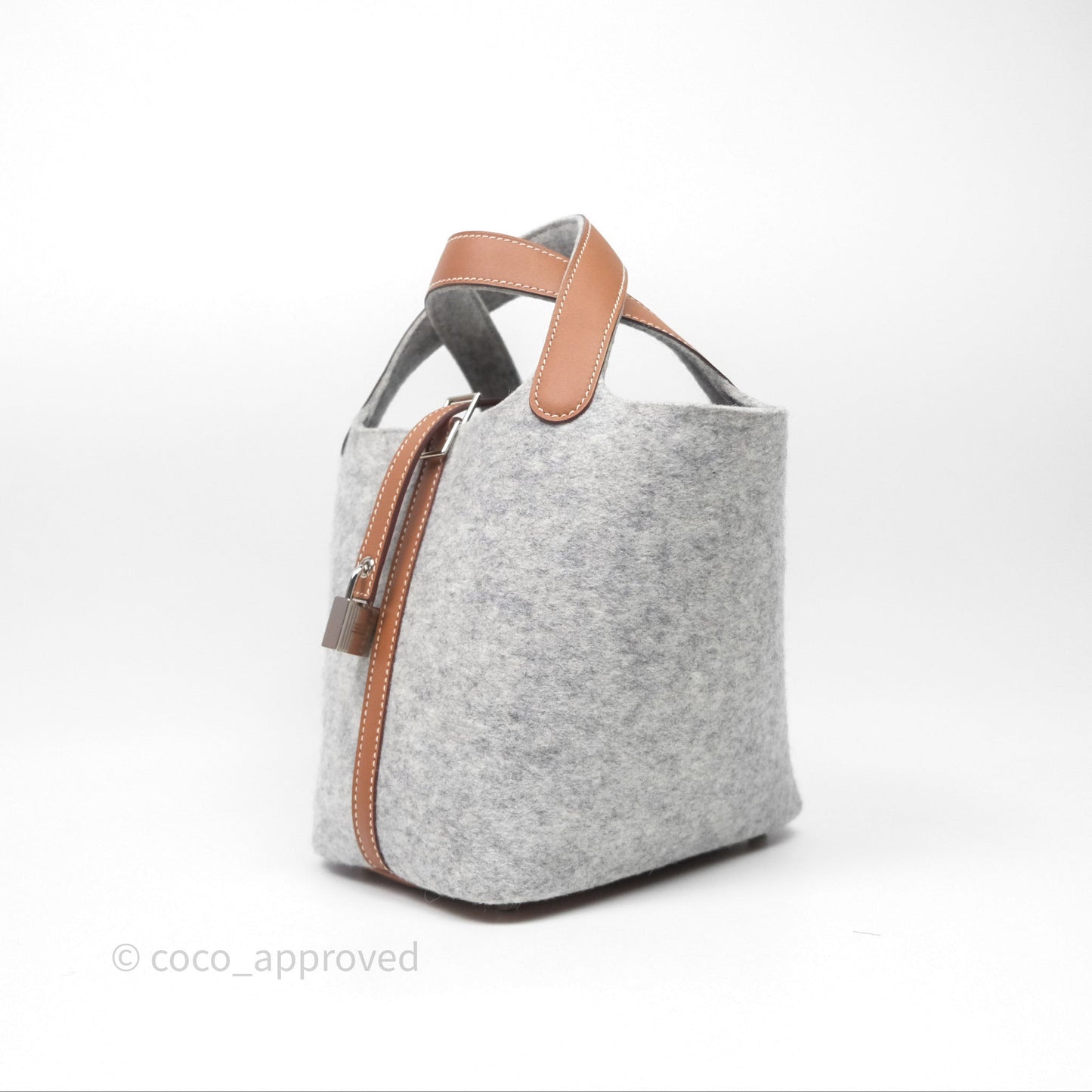 Hermès Picotin 18 Gris Clair/ Gold Wool Feutre Swift Palladium Hardware
