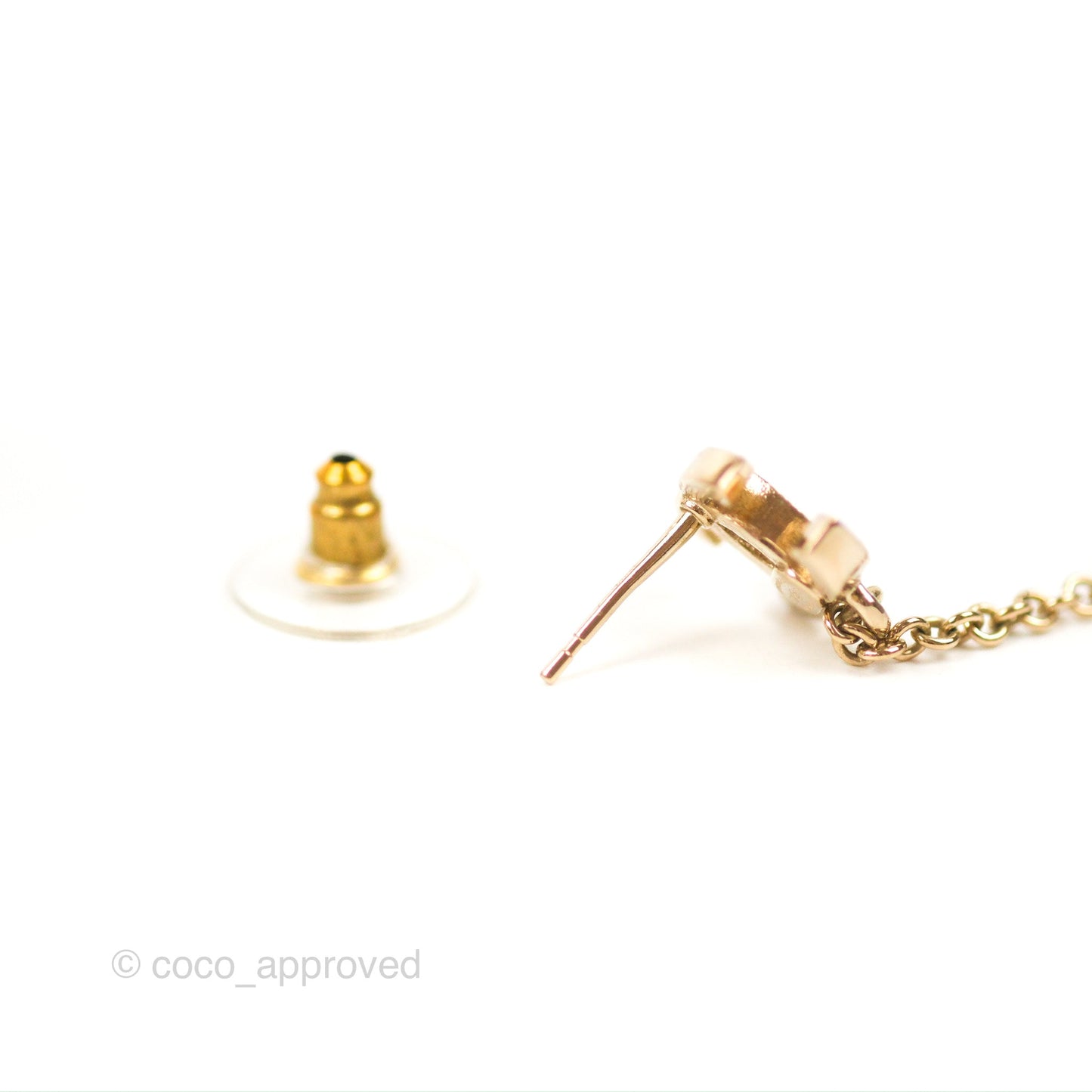 Chanel Crystal CC Earrings Ear Clip Gold Tone 22C