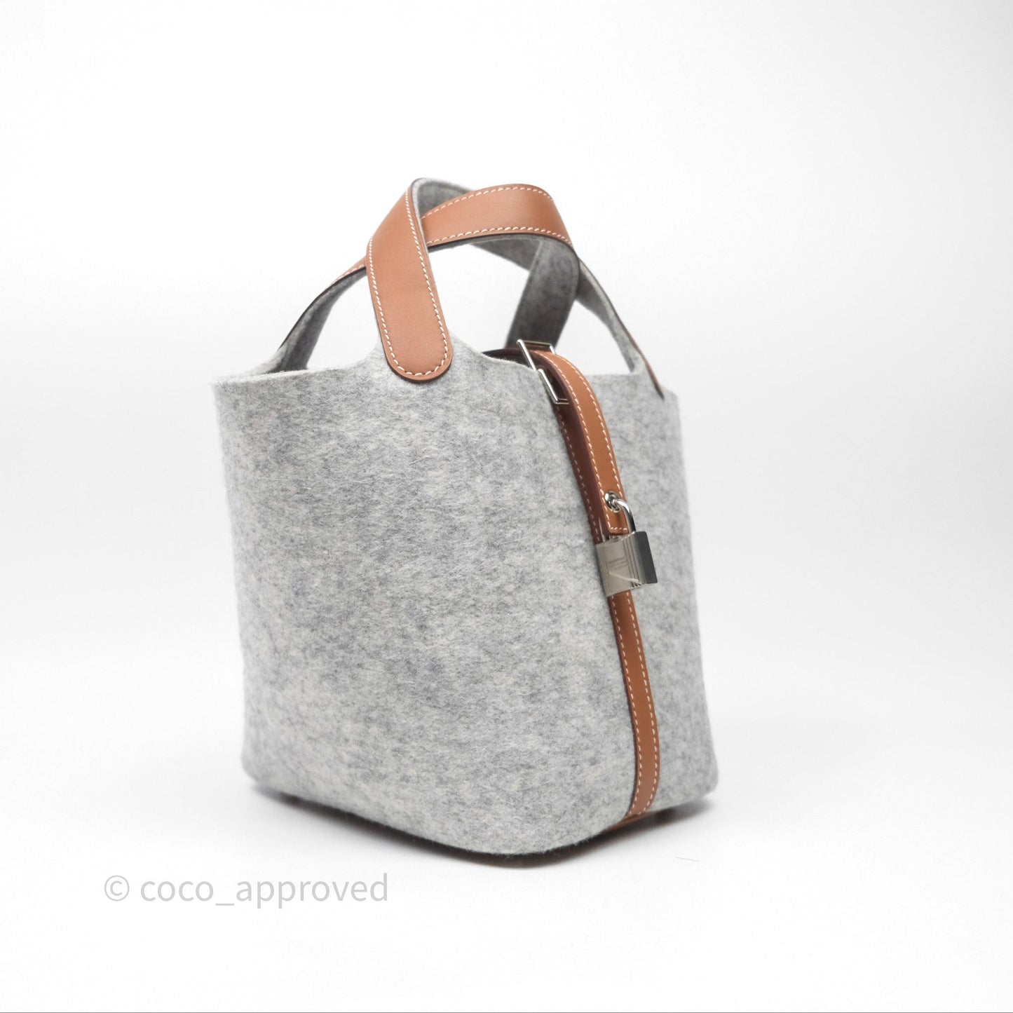 Hermès Picotin 18 Gris Clair/ Gold Wool Feutre Swift Palladium Hardware