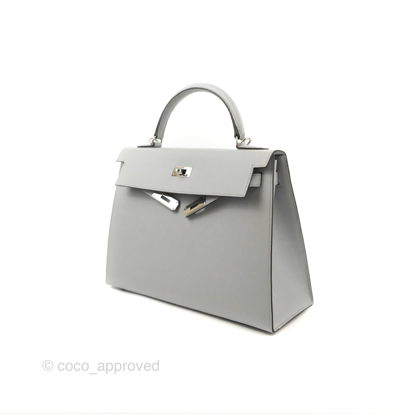 Hermès Kelly 32 Sellier Bleu Glacier Epsom Palladium Hardware