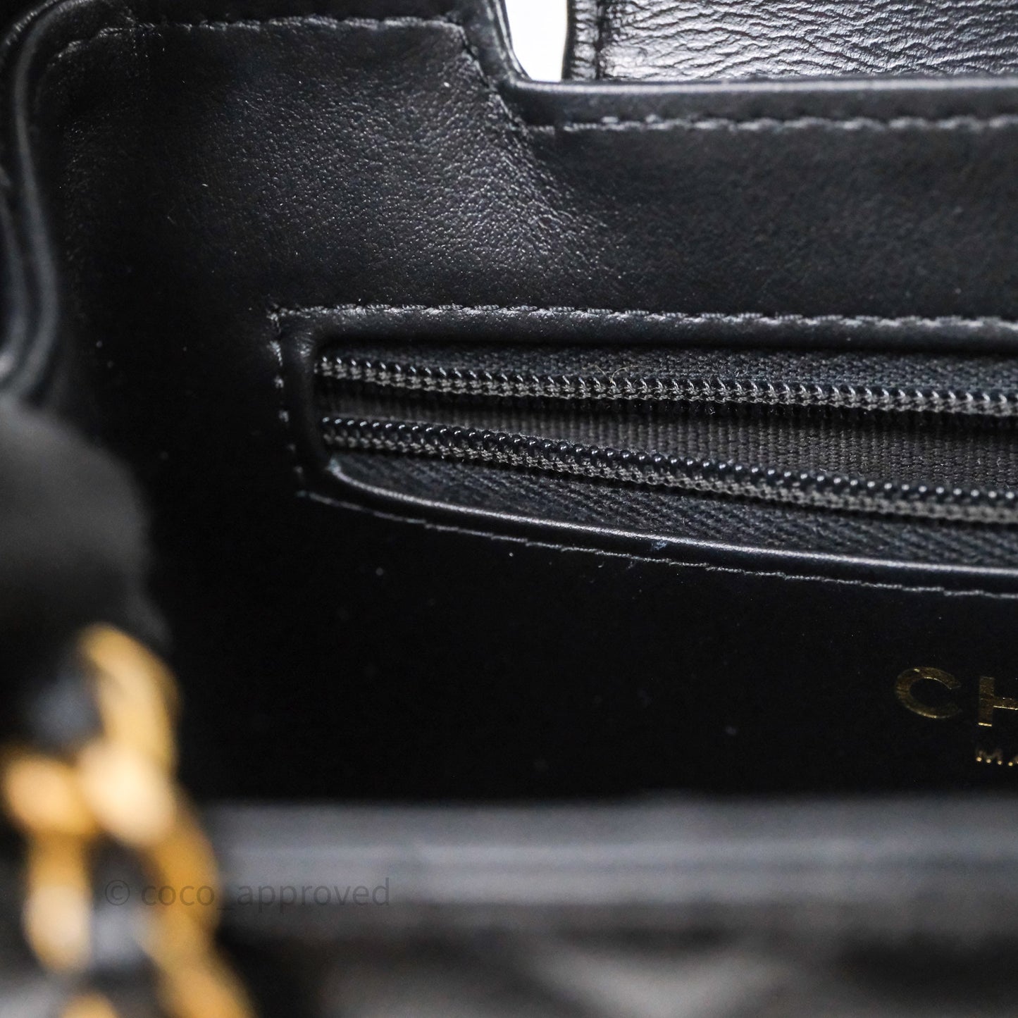 Chanel Kelly Bag Quilted Black Shiny Crumpled Calfskin Aged Gold Hardware