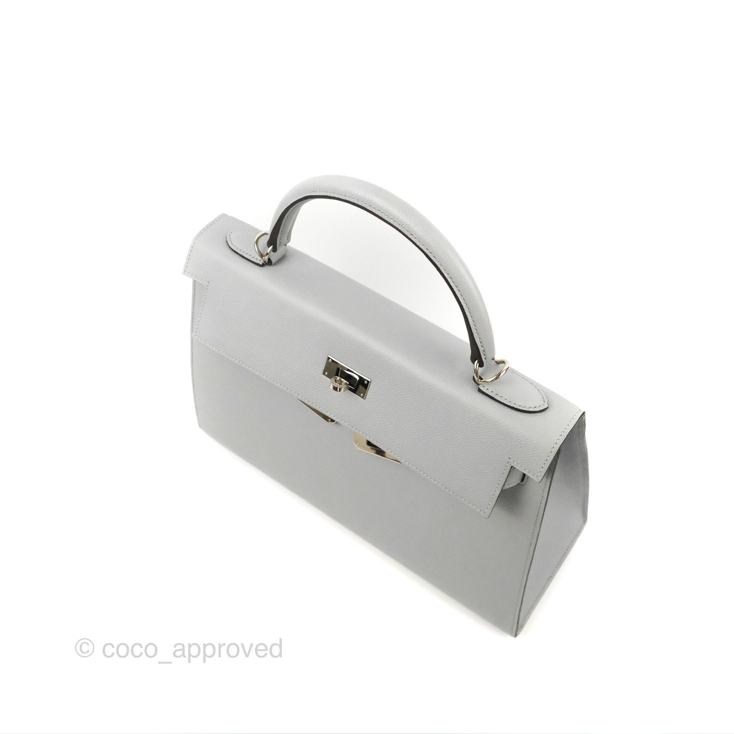 Hermès Kelly 32 Sellier Bleu Glacier Epsom Palladium Hardware