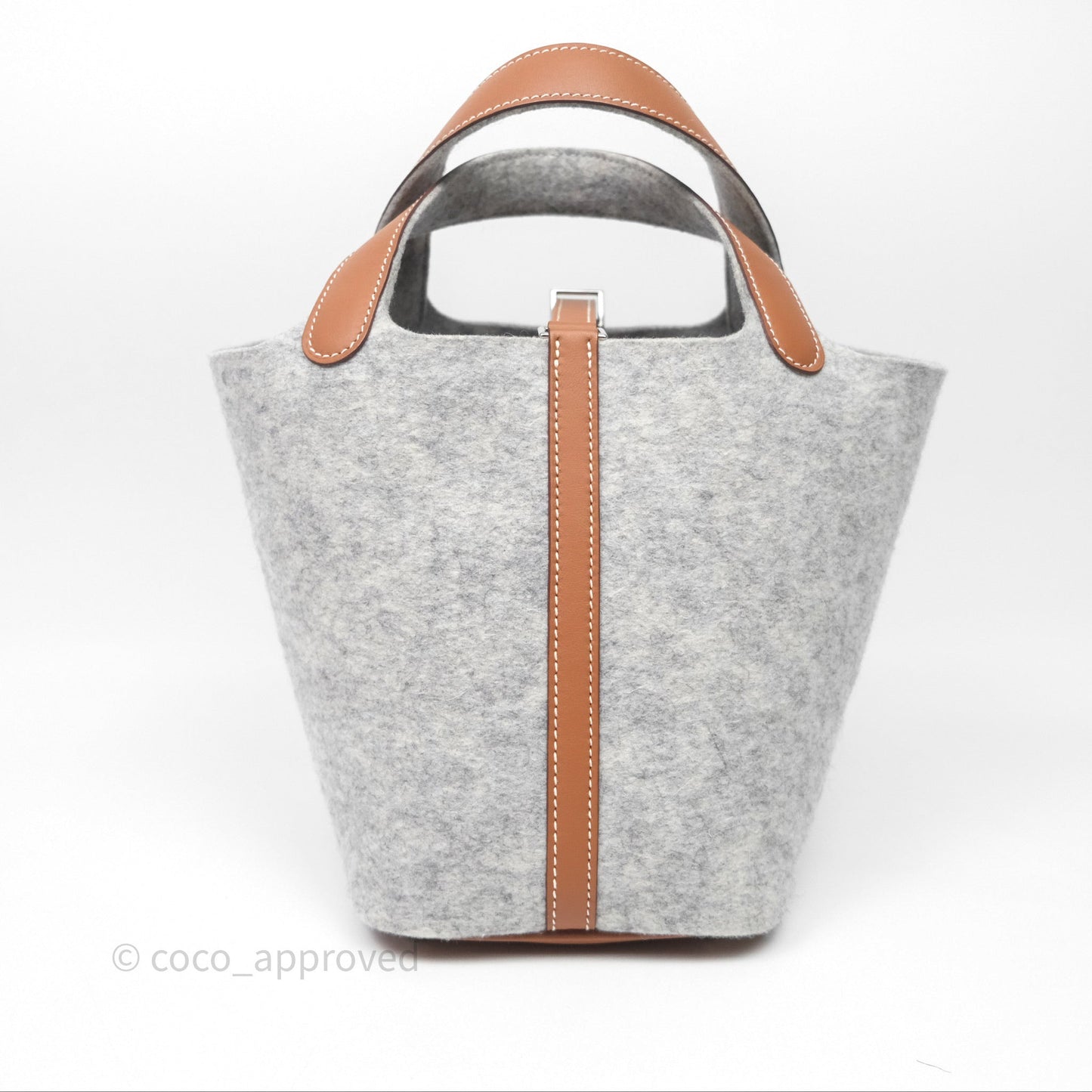 Hermès Picotin 18 Gris Clair/ Gold Wool Feutre Swift Palladium Hardware