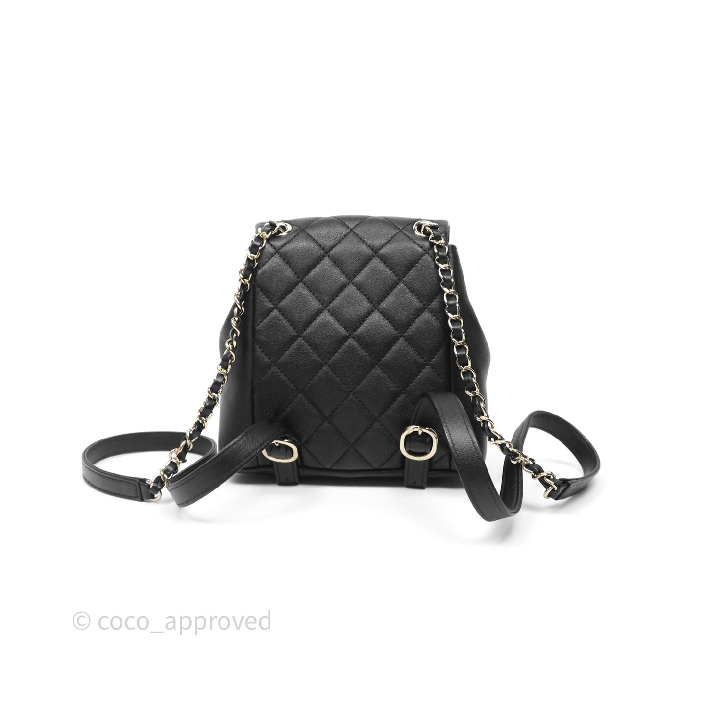 Chanel Mini Duma Backpack Black Calfskin Gold Hardware