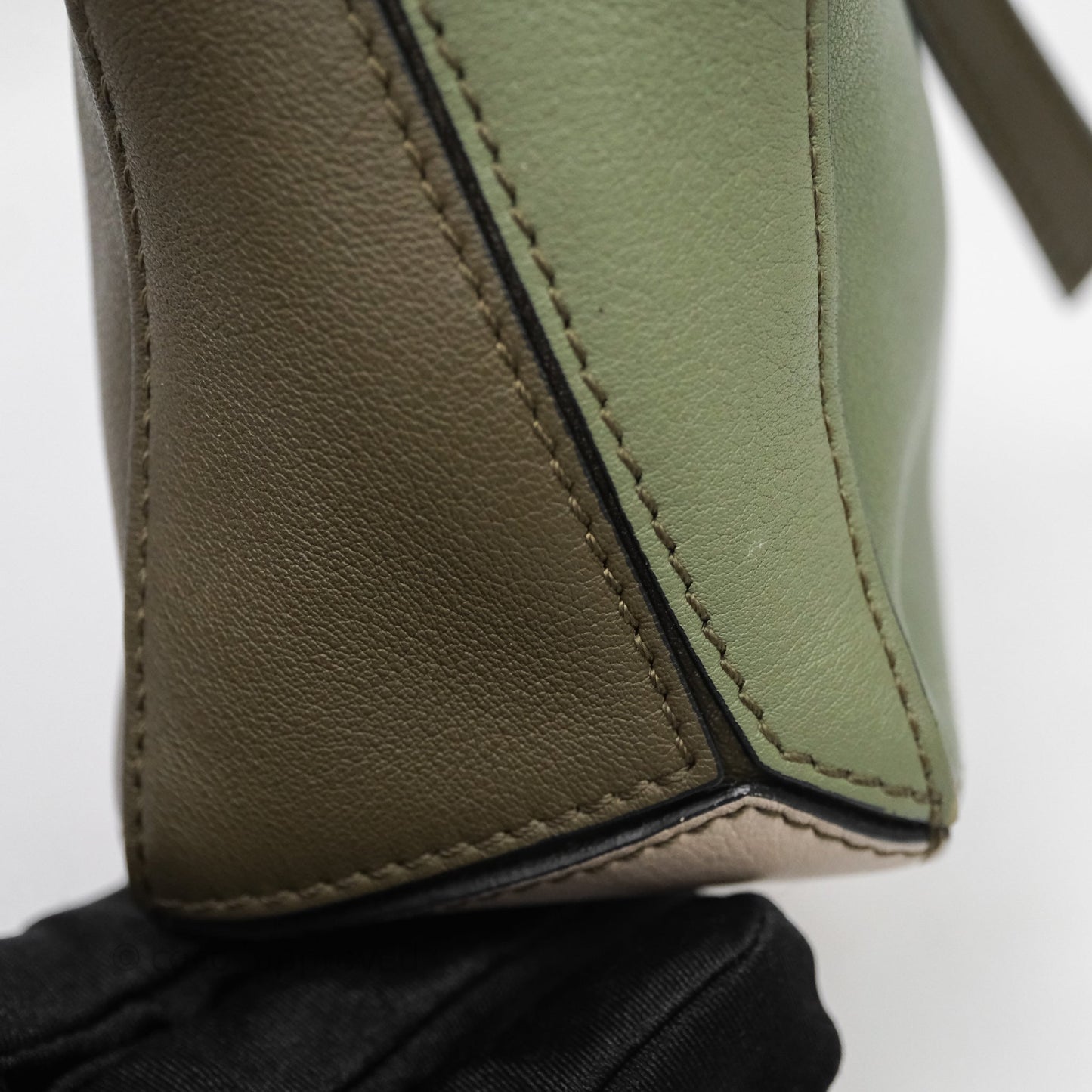 Loewe Mini Puzzle Bag Green Calfskin Gold Hardware