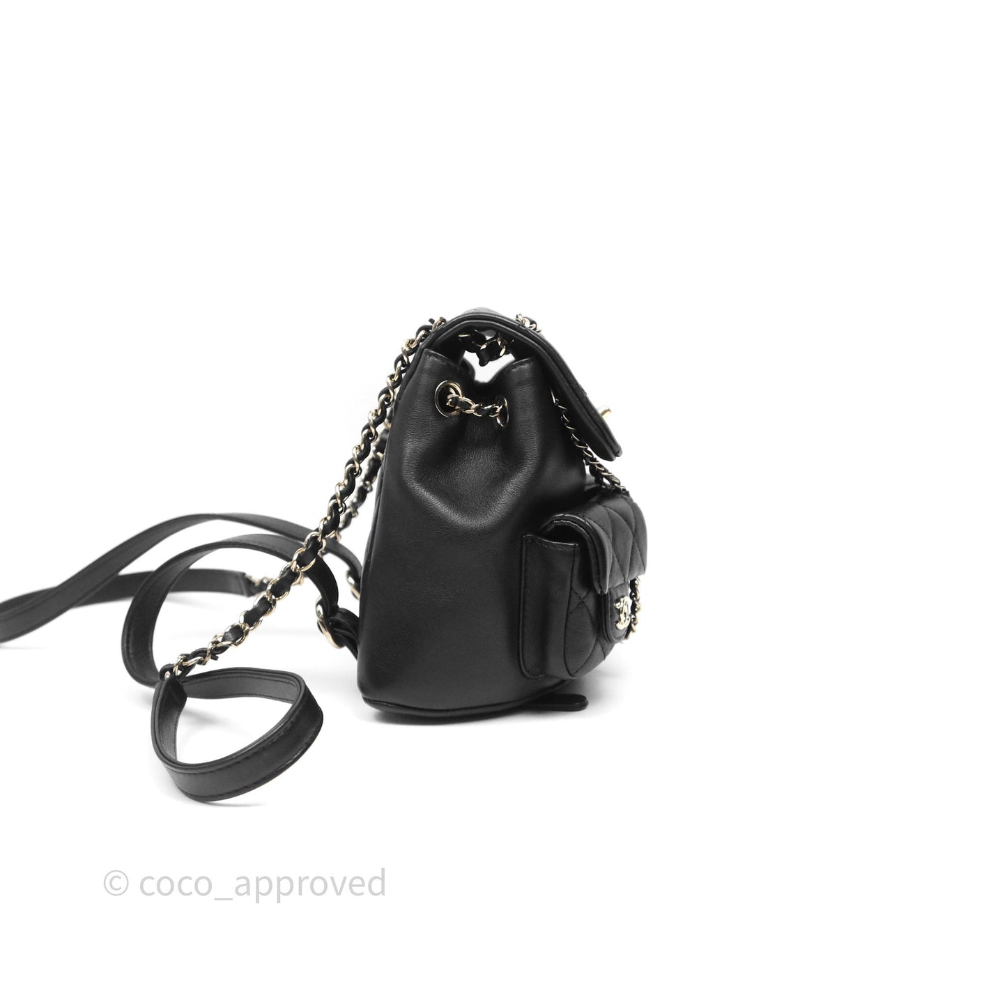 Chanel Mini Duma Backpack Black Calfskin Gold Hardware