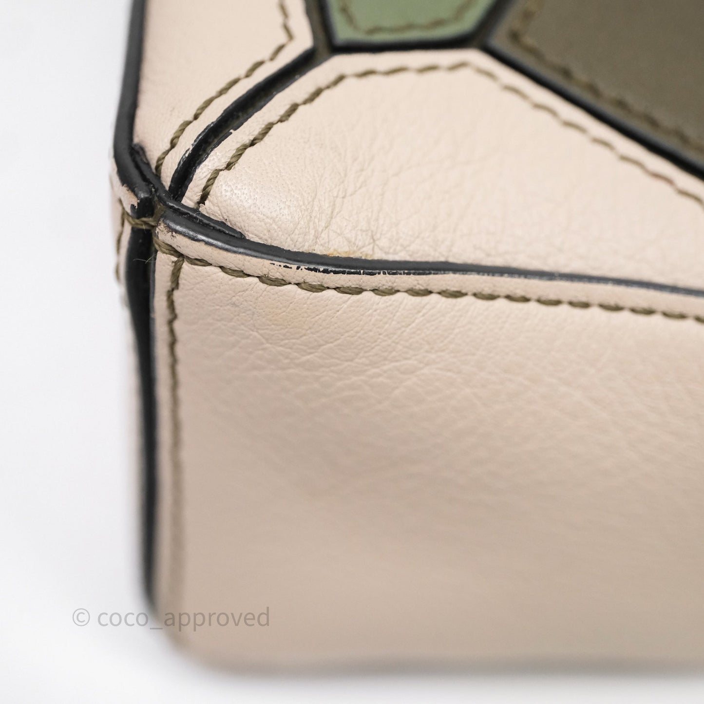 Loewe Mini Puzzle Bag Green Calfskin Gold Hardware