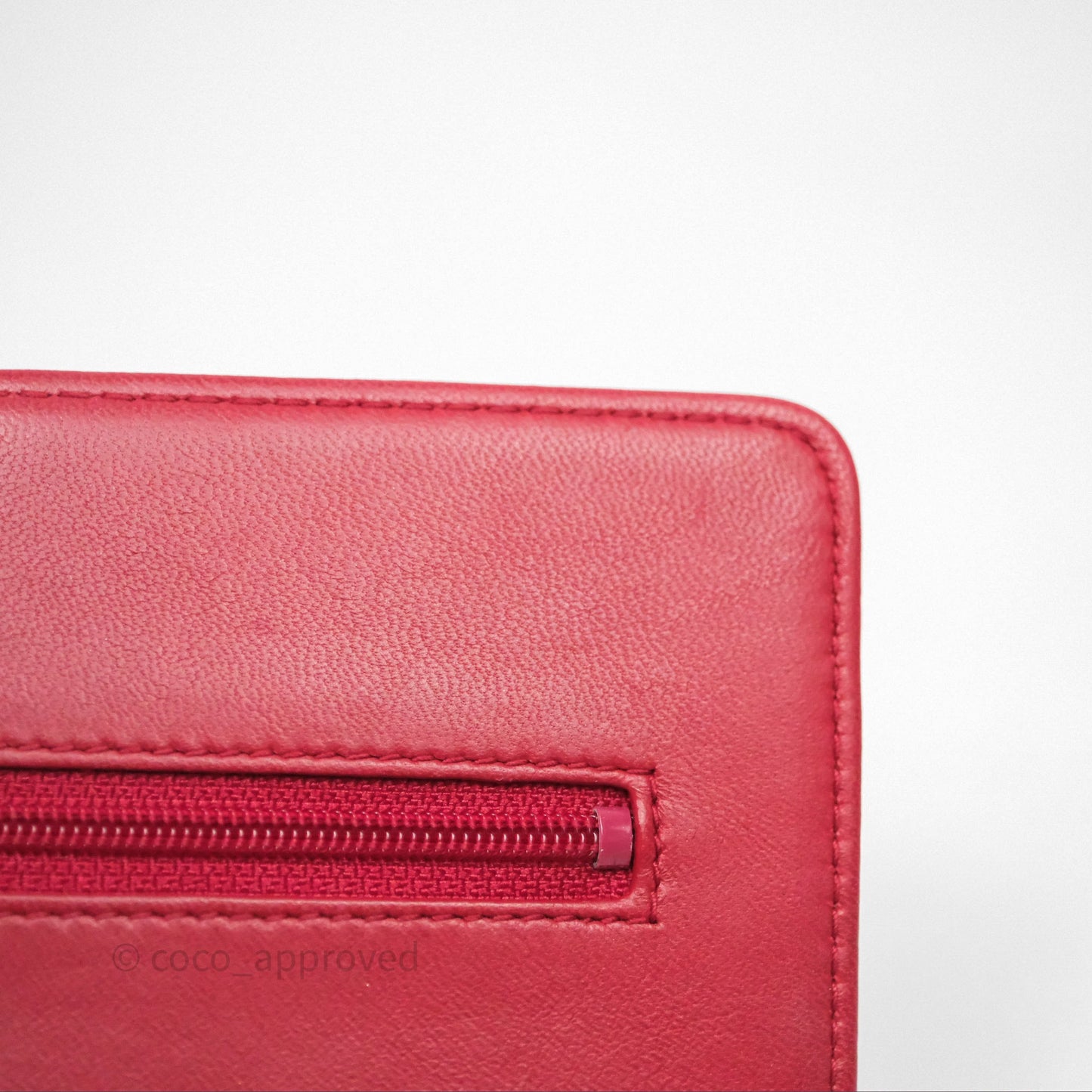 Chanel Boy Wallet on Chain WOC Red Lambskin Dark Silver Hardware
