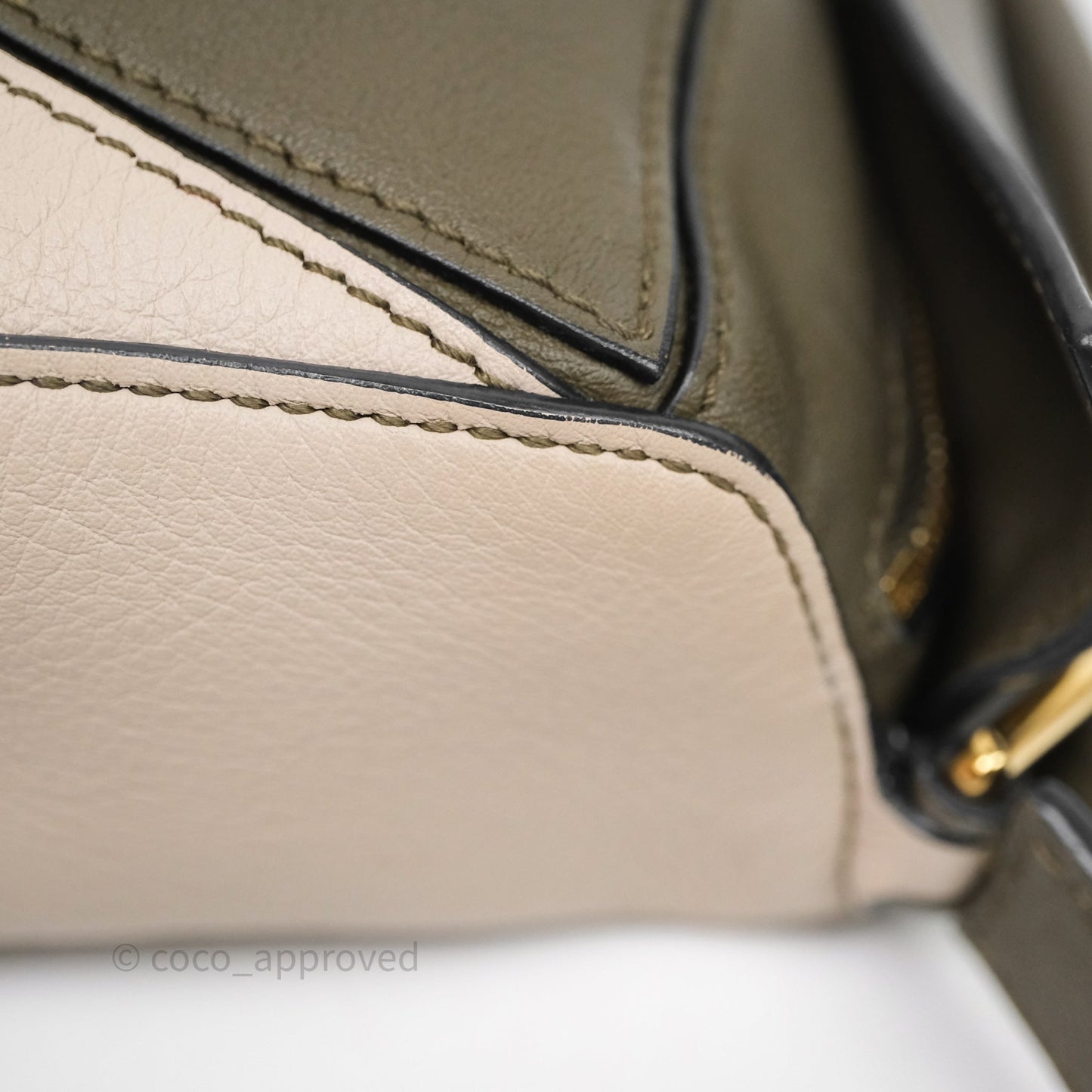 Loewe Mini Puzzle Bag Green Calfskin Gold Hardware