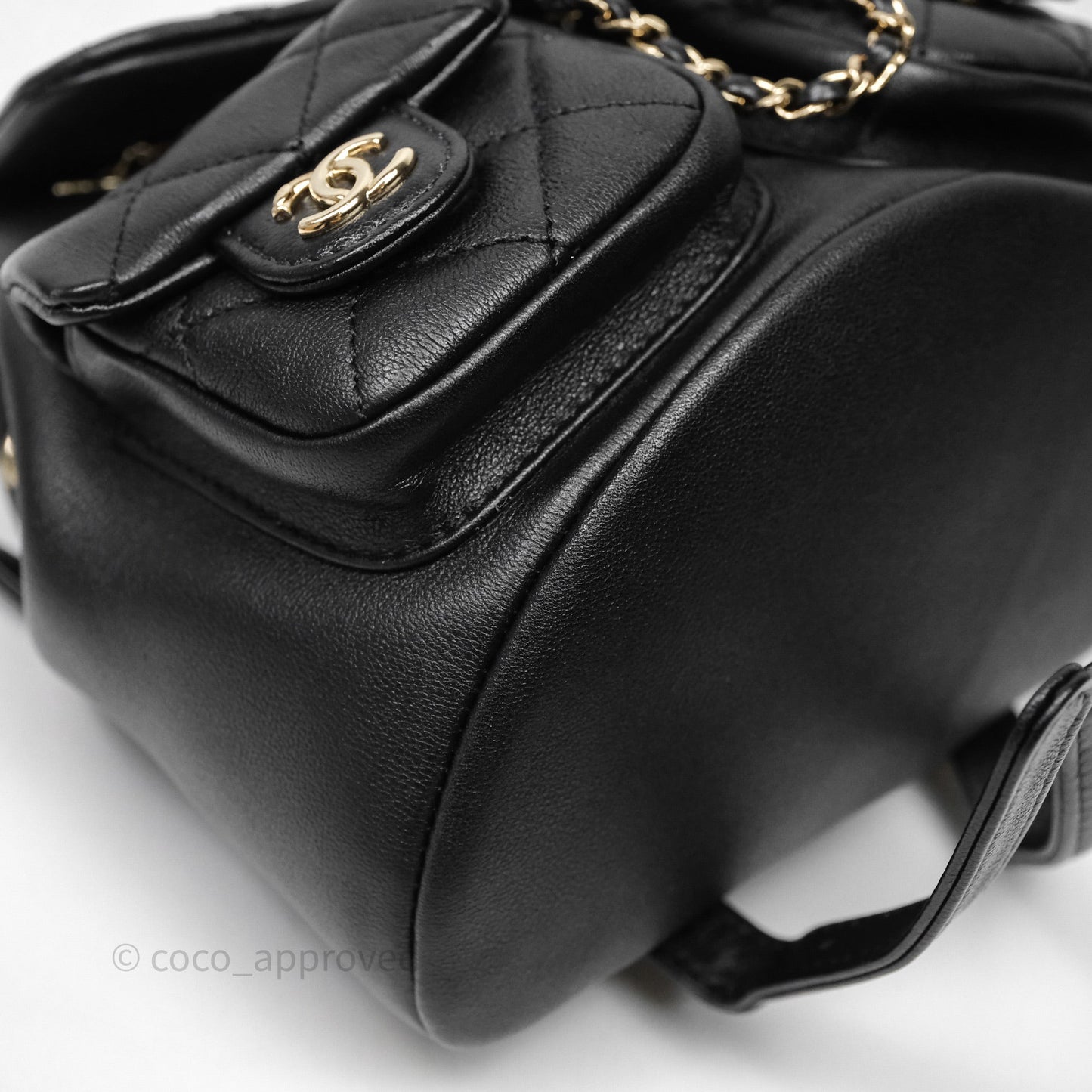 Chanel Mini Duma Backpack Black Calfskin Gold Hardware