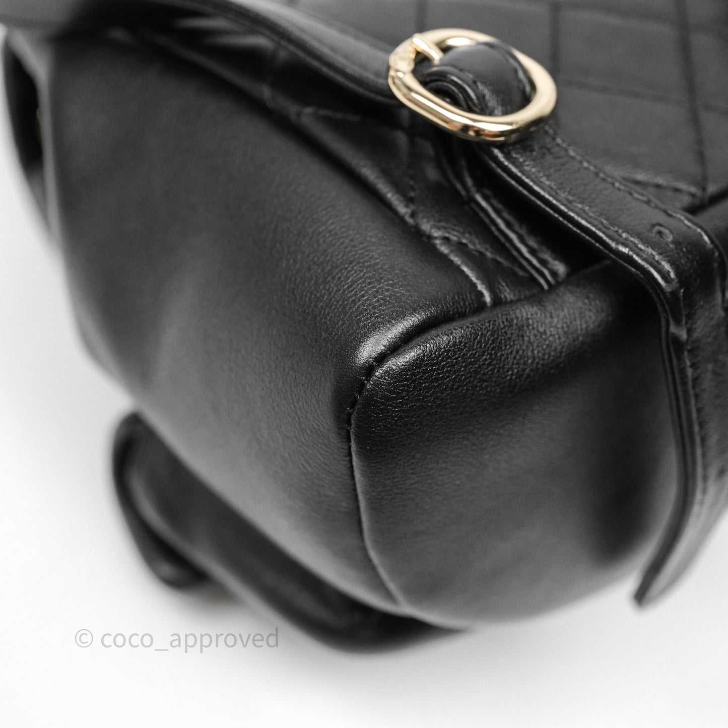Chanel Mini Duma Backpack Black Calfskin Gold Hardware