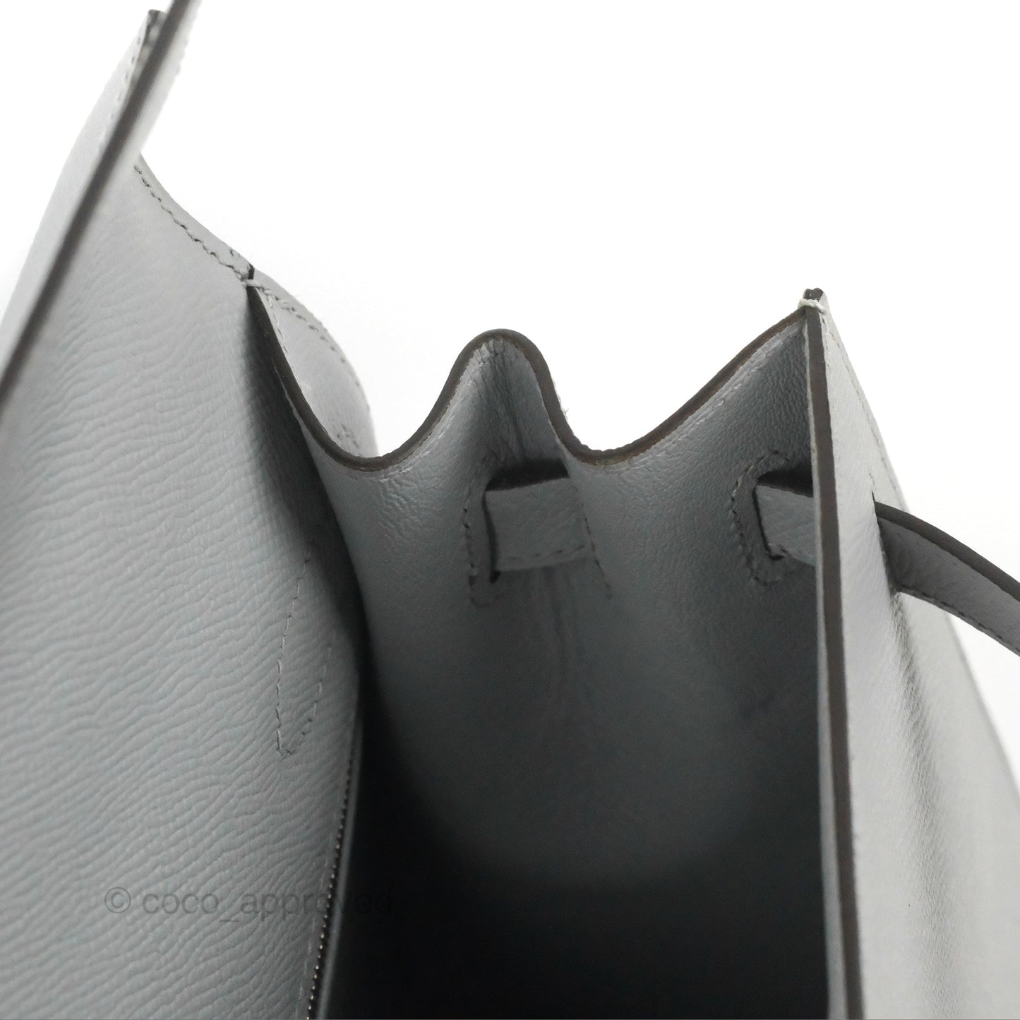 Hermès Kelly 32 Sellier Bleu Glacier Epsom Palladium Hardware